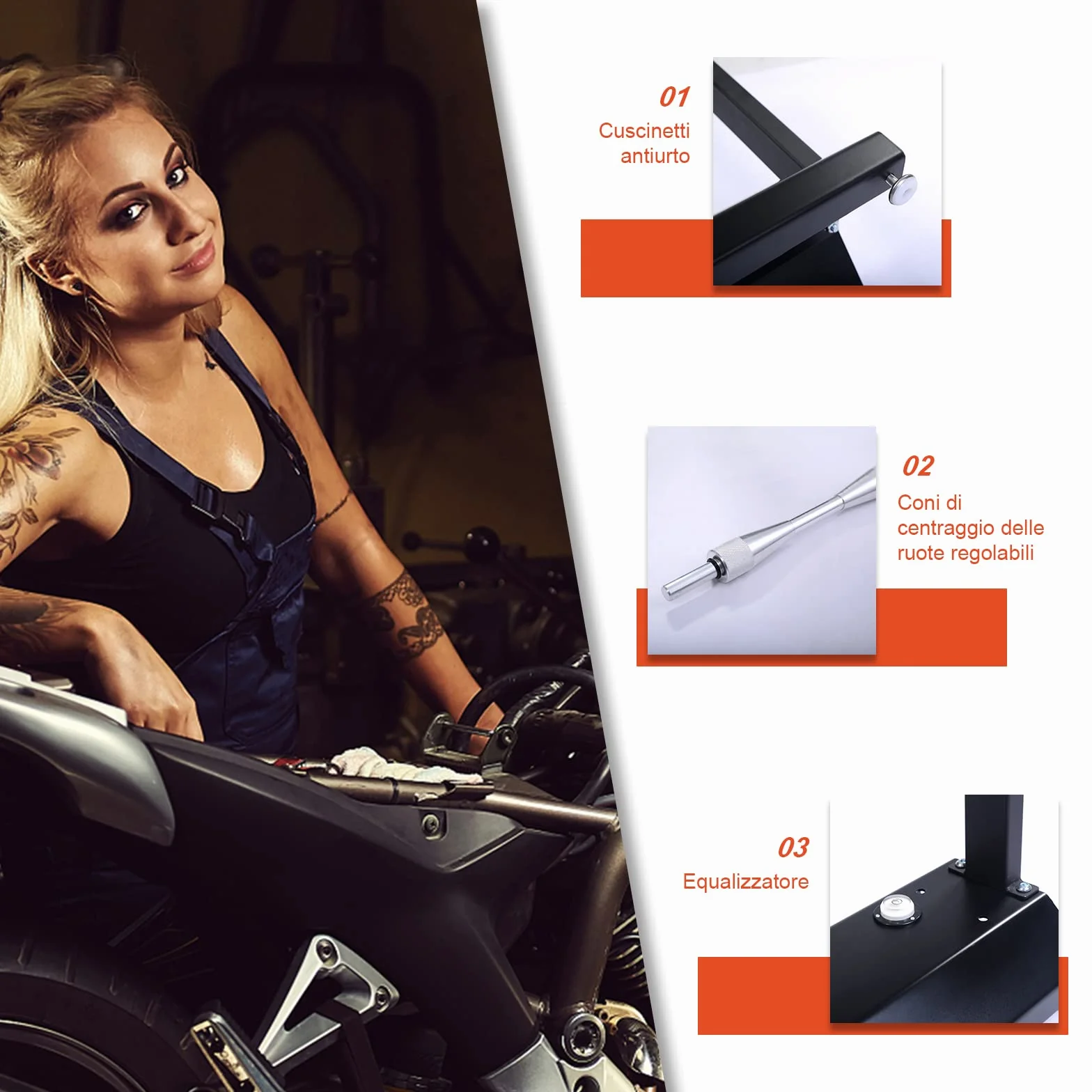 GYMAX Equilibratrice Pneumatico Universale, Porta Ruota in Acciaio, Piedi Regolabili in Altezza, Nuclei Regolabili, Attrezzi per Moto e Biciclette per Riparazione, 41 x 22 x 55cm
