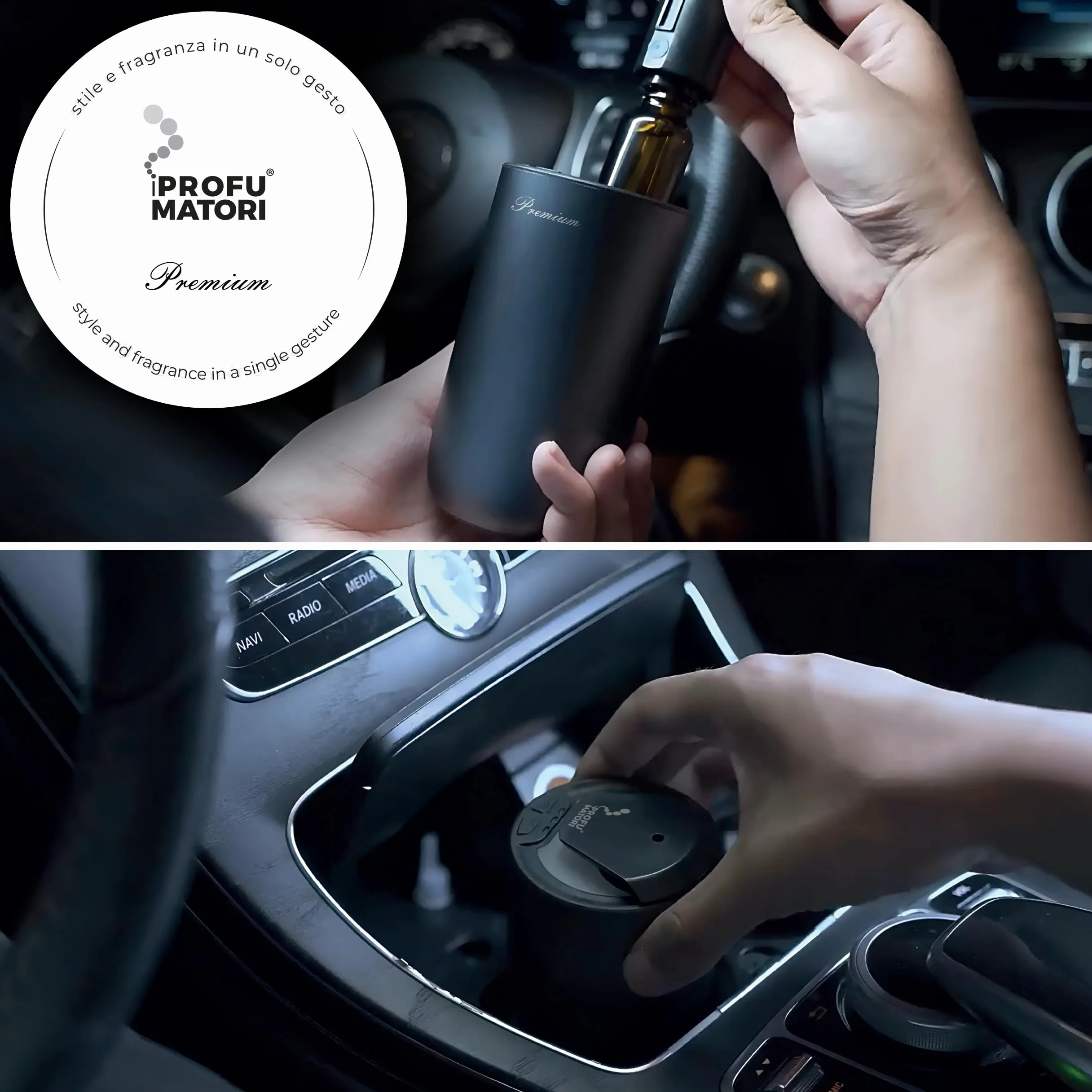 Diffusore Elettrico Auto EVO/CD30 Oud Omar 3 Livelli Intensità LED Ricarica USB 15ml Titanio