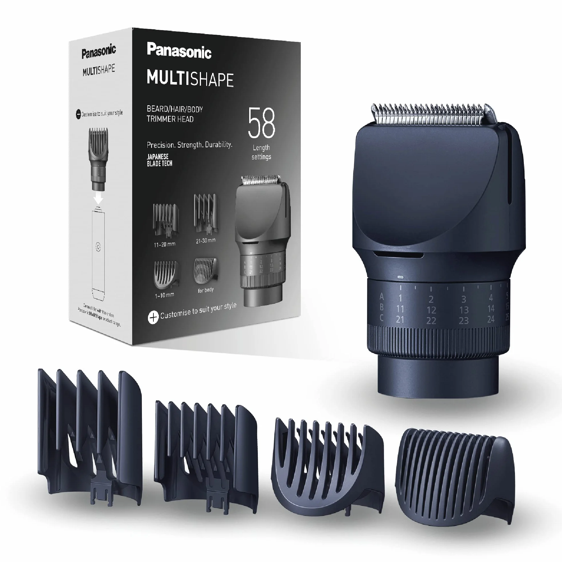 Panasonic MULTISHAPE ER-CTW1 Modulare Sistema Cura Persona Regolabarba Tagliacapelli Uomo Nero