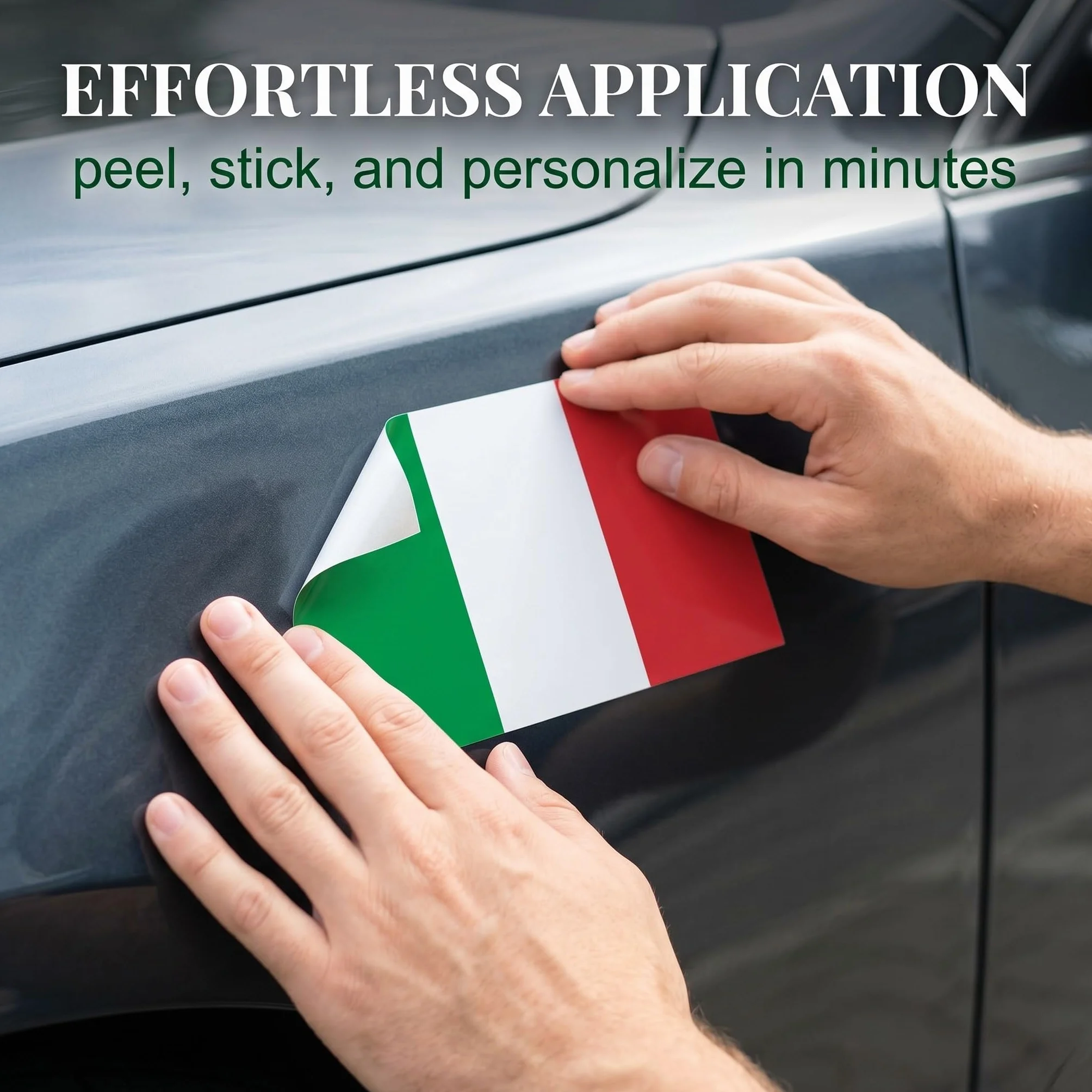 1 Pezzo Italia Adesivo Auto Quadrato Vinile Verde Bianco Rosso Autoadesivo Impermeabile Antigraffio Rimovibile Senza Residui Resistente ai UV per Auto Decorazione Camion Moto Bagagli