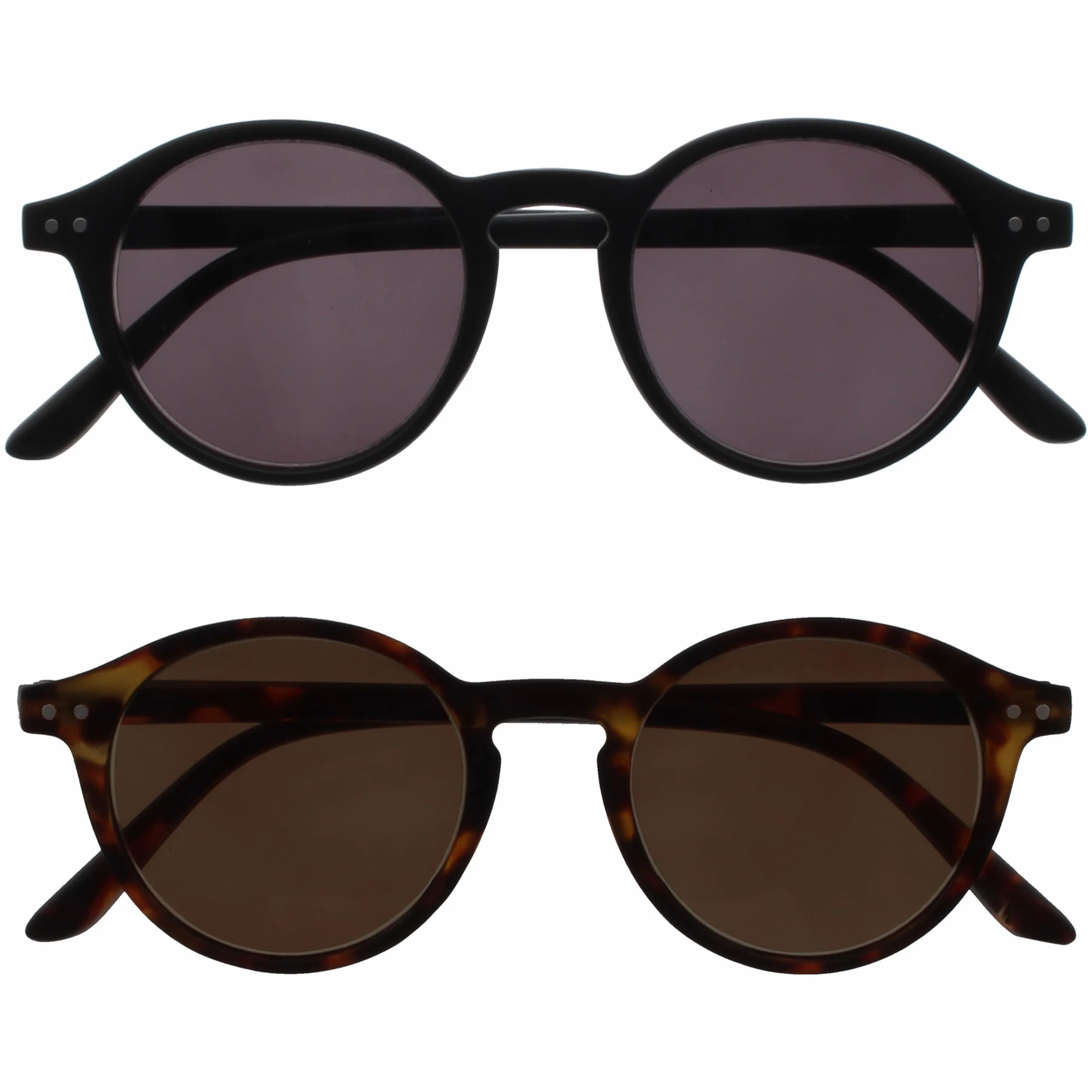 OPULIZE REY Occhiali da Lettura con Lenti da Sole +1.50 Nero Opaco Marrone Tartarugato Pacco da 2