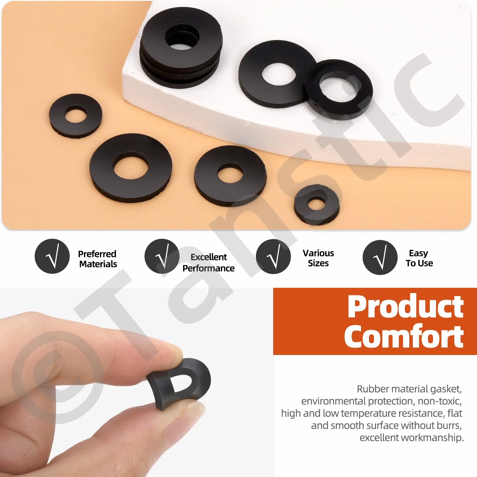 Tanstic 150 pezzi M10 M12 M14 M16 M18 Oil Drain Plug Crush Washer Gasket Seal Assortment, Incuidng 50 pezzi di rame metrico e 50 tappi per olio in alluminio, 50 pezzi di lavatrici piatte in gomma