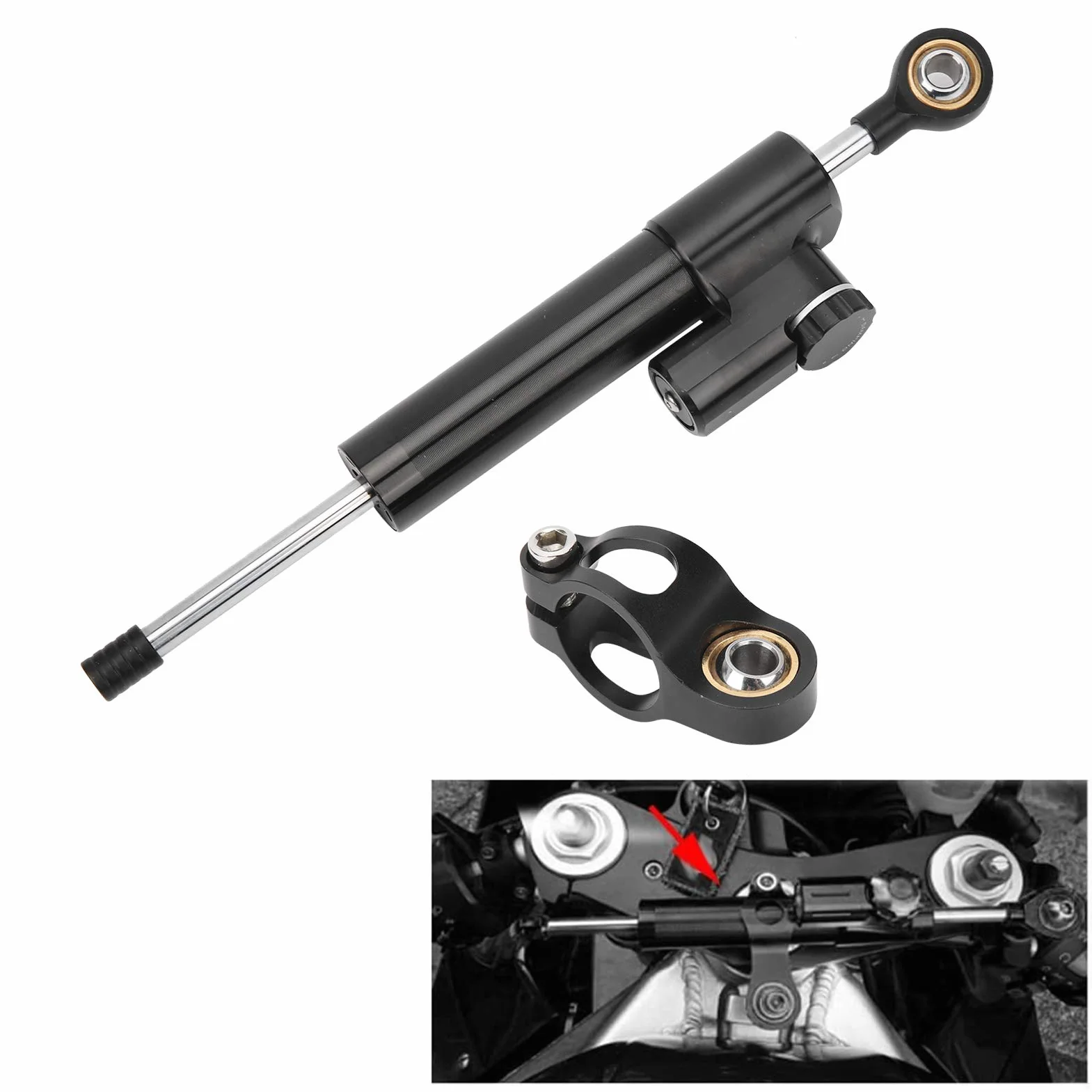 Ammortizzatore di Sterzo per Moto Universale - Stabilizzatore per Sicurezza e Controllo per Moto da e oltre