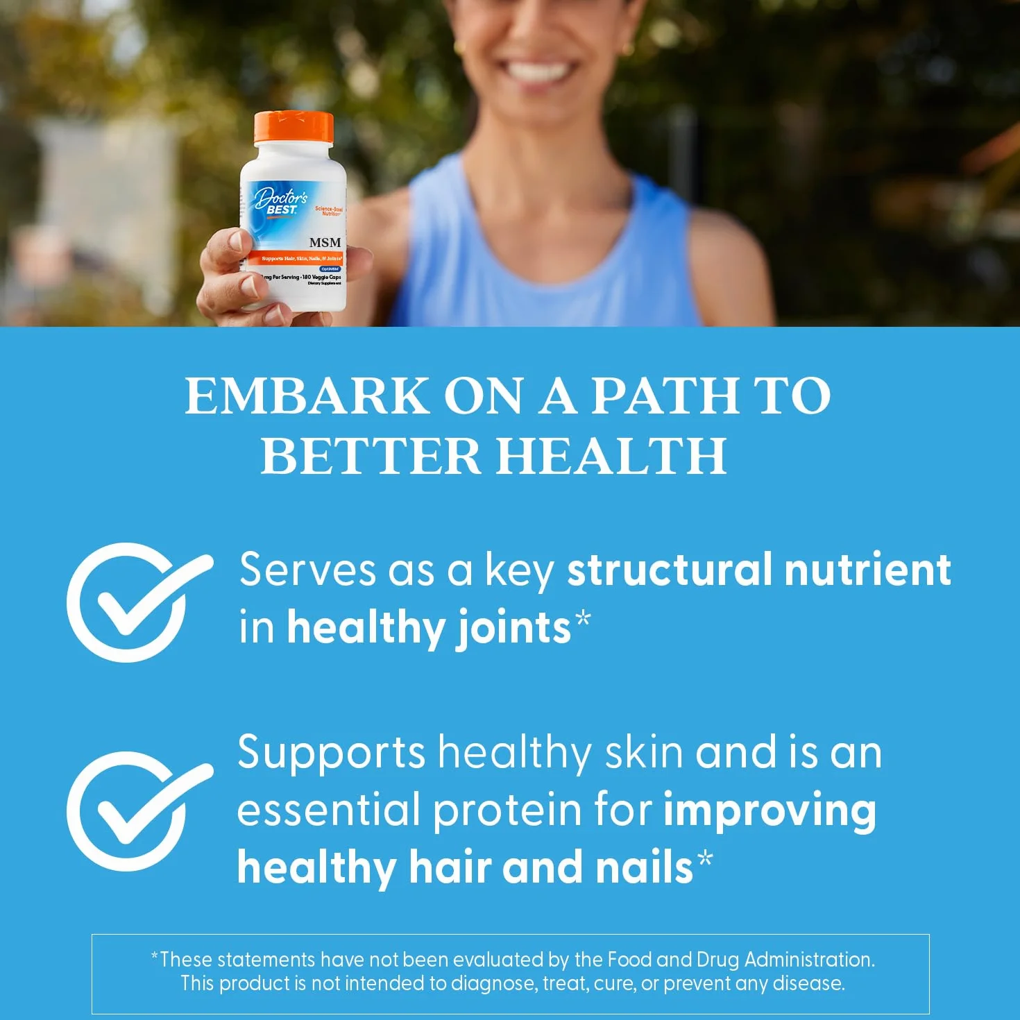 Doctor's Best MSM with OptiMSM Vegan 1000mg 180 vcaps