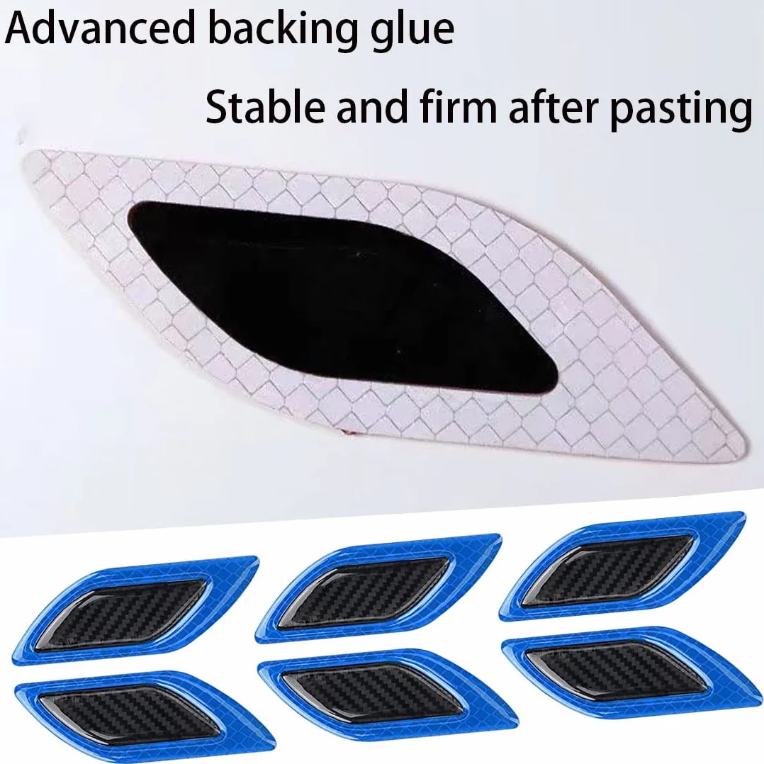 6 PZ 3D forte adesivo striscia riflettente,Auto parafango cappuccio paraurti decalcomania riflettente,Decalcomania riflettente ad alta intensità per la visibilità notturna per auto SUV (Blu)