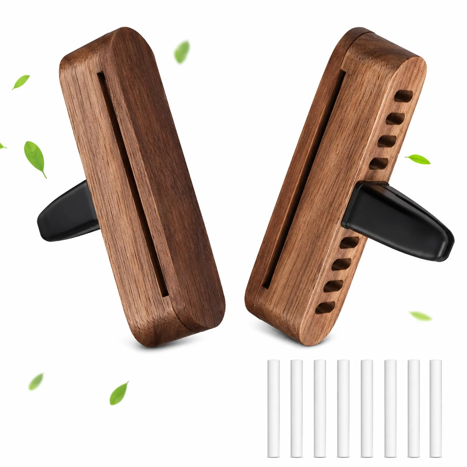 Diffusore di Olio Essenziale per Aromaterapia 2 Pezzi, Clip di Sfiato, con Pastiglie di Ricarica 8PCS
