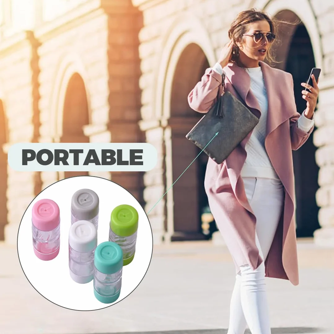 JEYORZY 5 PCS Contenitori per Lenti a Contatto Dure, Mini Viaggio, Scatola Protettiva