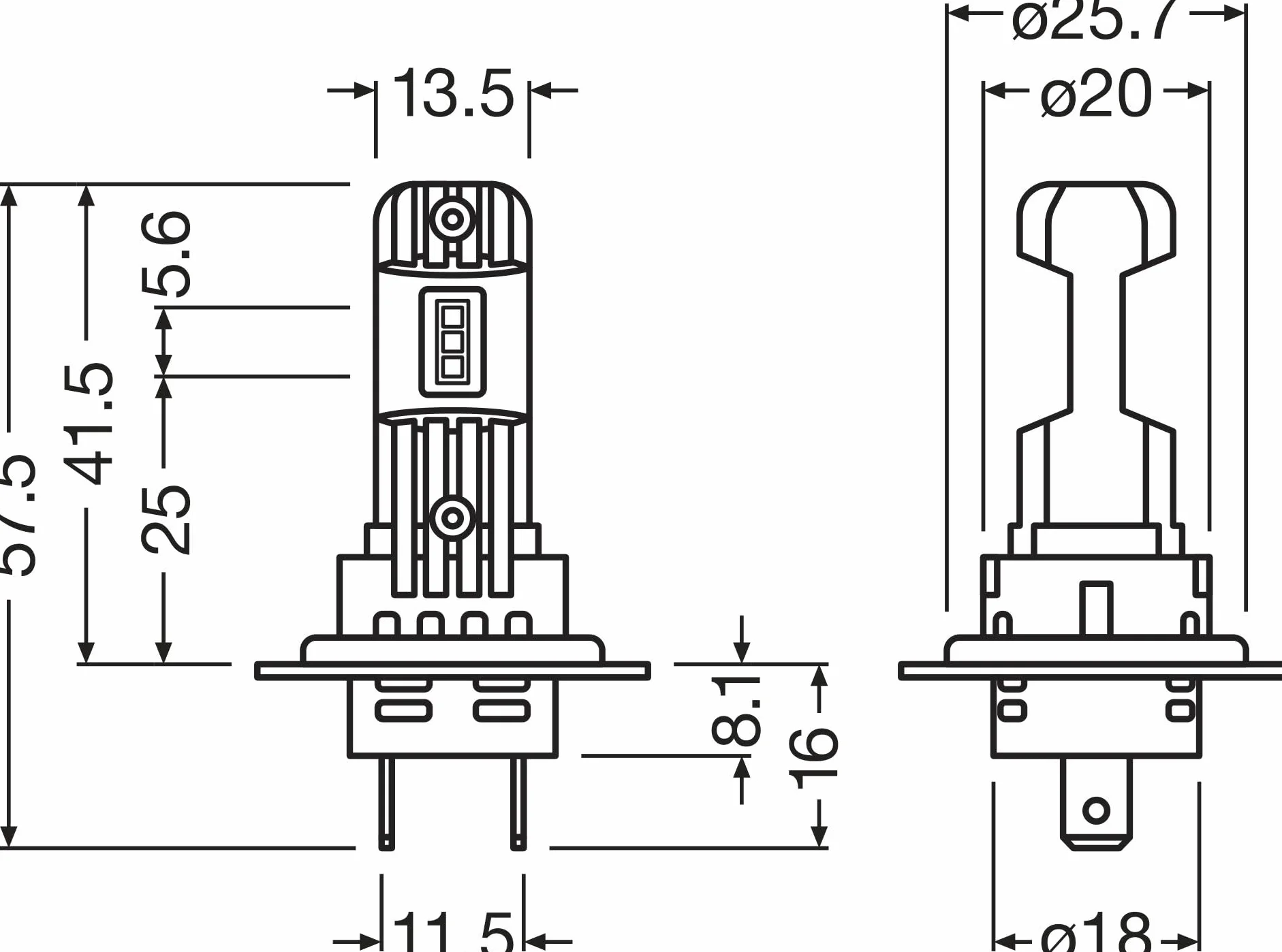 OSRAM LEDriving HL EASY ≜ H7/H18, lampada LED abbaglianti e anabbaglianti, bianco 6500K, nessun accessorio necessario, solo per uso fuoristrada - no ECE, 2 lampade