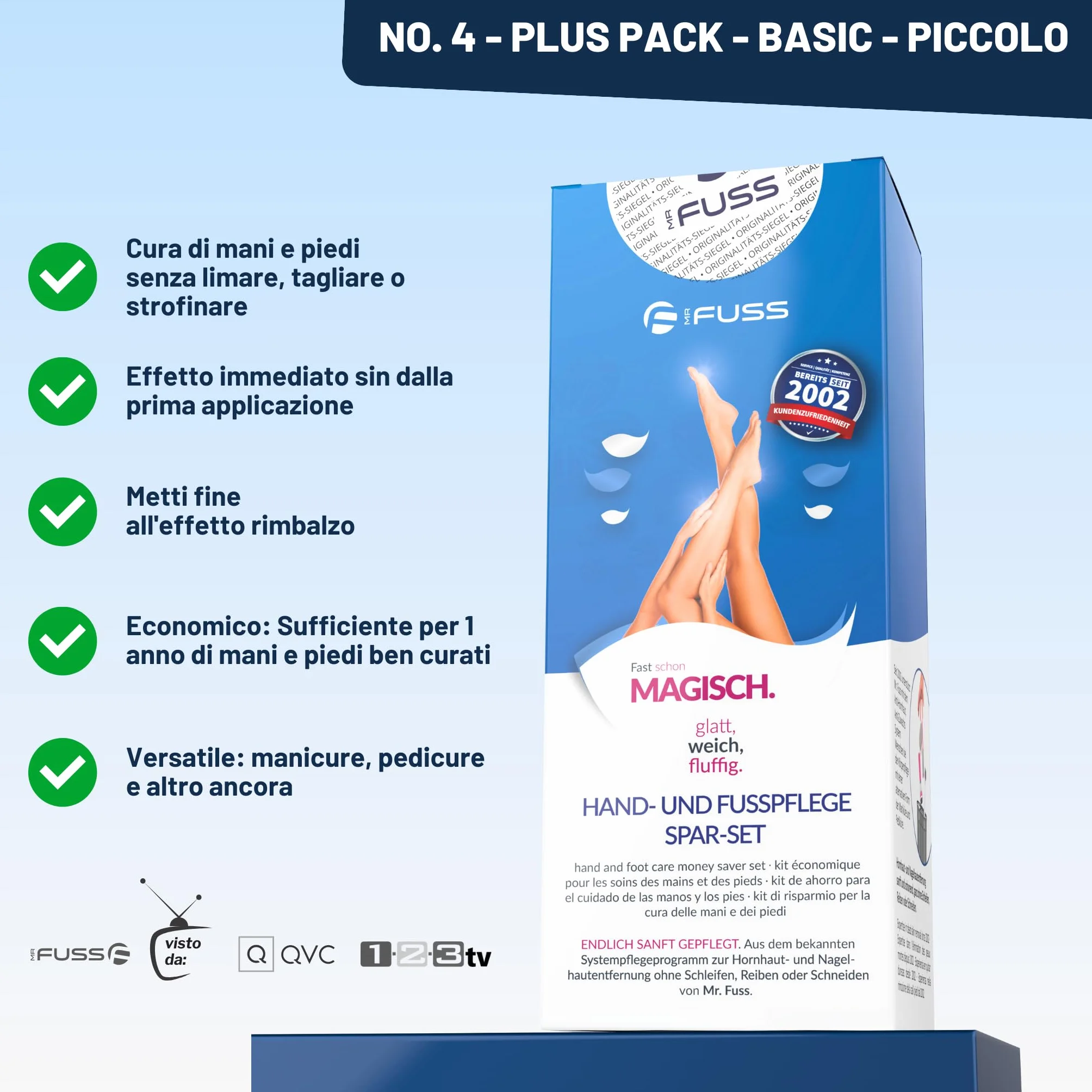 Mr. Fuss Soluzione Cheratolitica Intensiva per Rimozione Calli - Lozione Ammorbidente Rapida 250ml No. 4 Plus Pack Set Pedicure