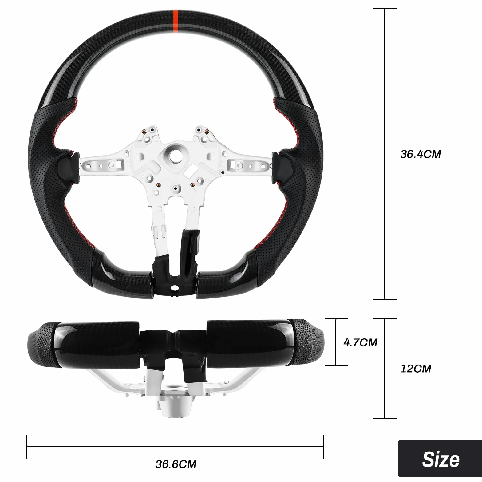 Volante artigianale in vera fibra di carbonio per BMW M Sport M3 F20 F22 F30 F31 F87 M2 F82 F83 F15