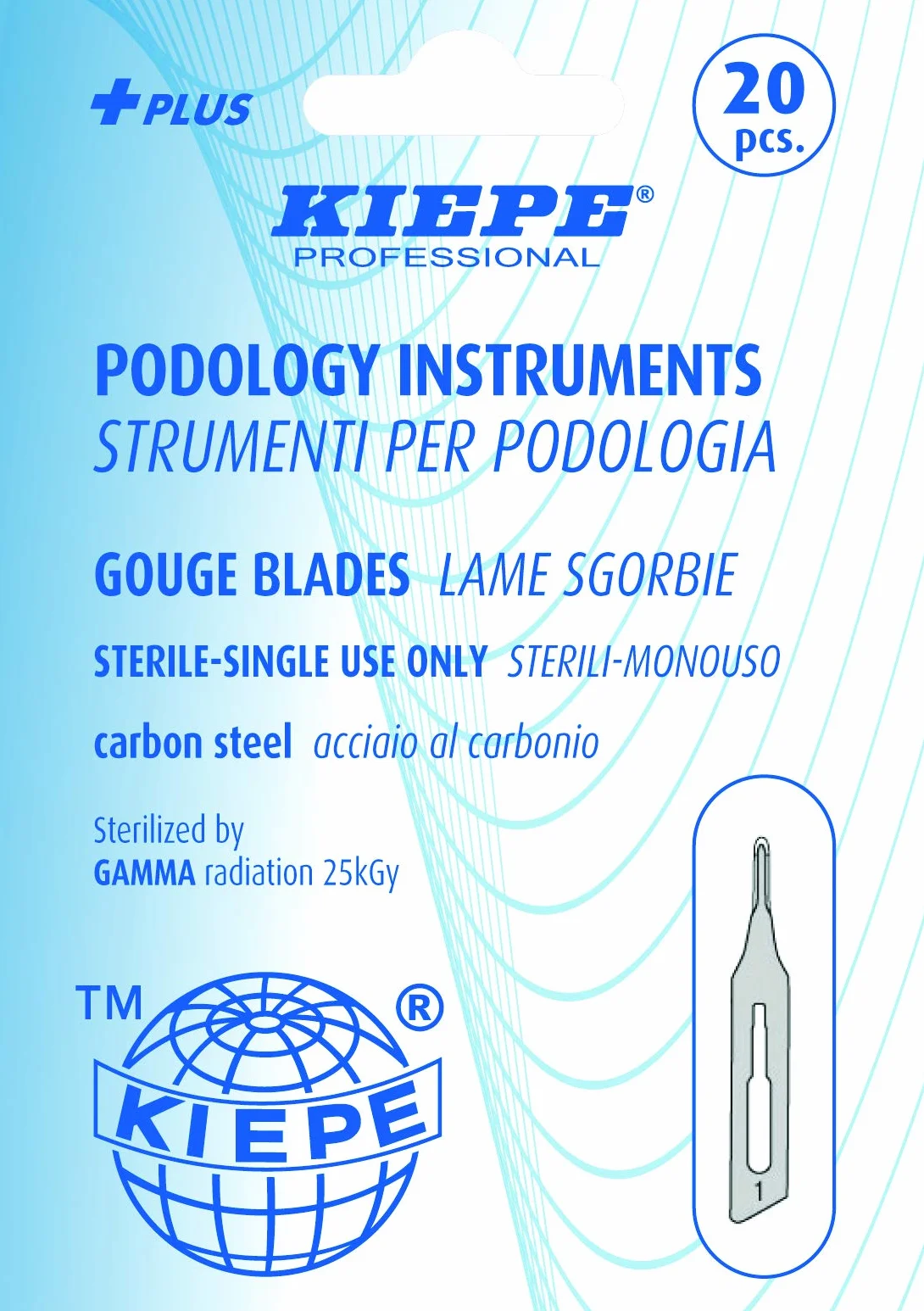 Kiepe Professional Lama Sgorbia N° 8 Acciaio - 20 szt. Manicure Pedicure