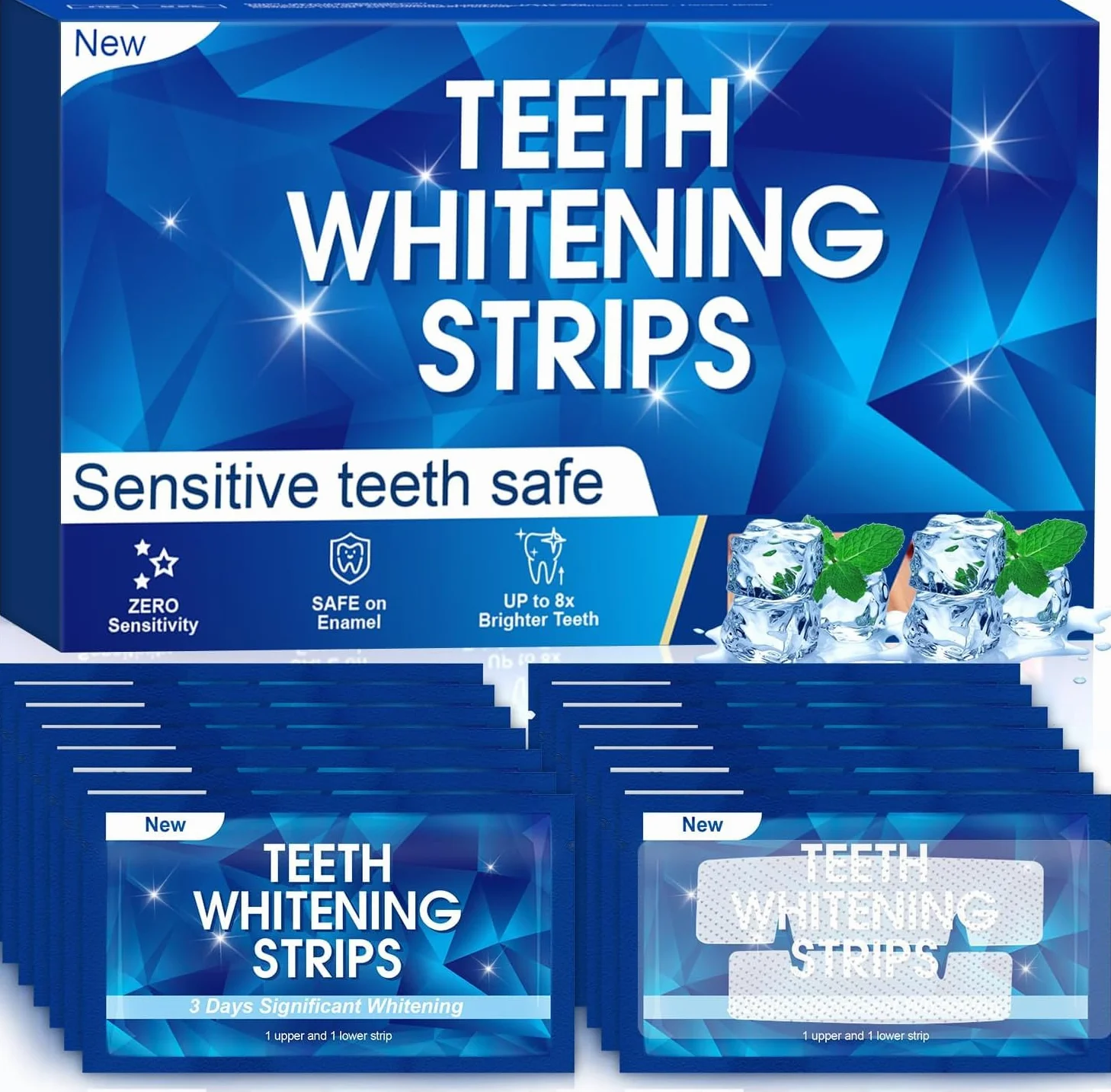 Sbiancante Denti Strisce Sbiancanti - 28 Strisce 14 Sessioni Rimuove Macchie Profonde
