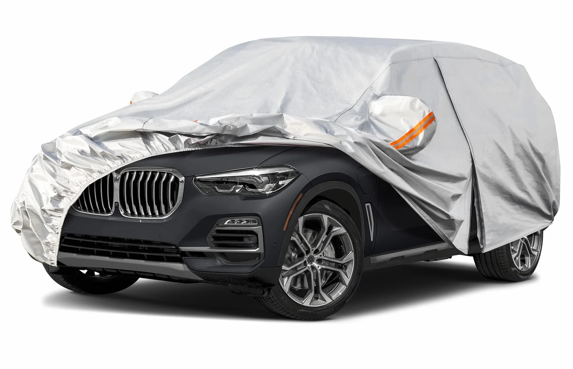 Kayme Telo Copriauto da Esterno, Copertura Impermeabile Anti UV Vento Antipolvere a 6 Strati con Cerniera e Felpato, Compatibile Con Cayenne, GLE, BMW X5, Grand Cherokee, Audi Q7 (SUV:da 485 a 510cm)