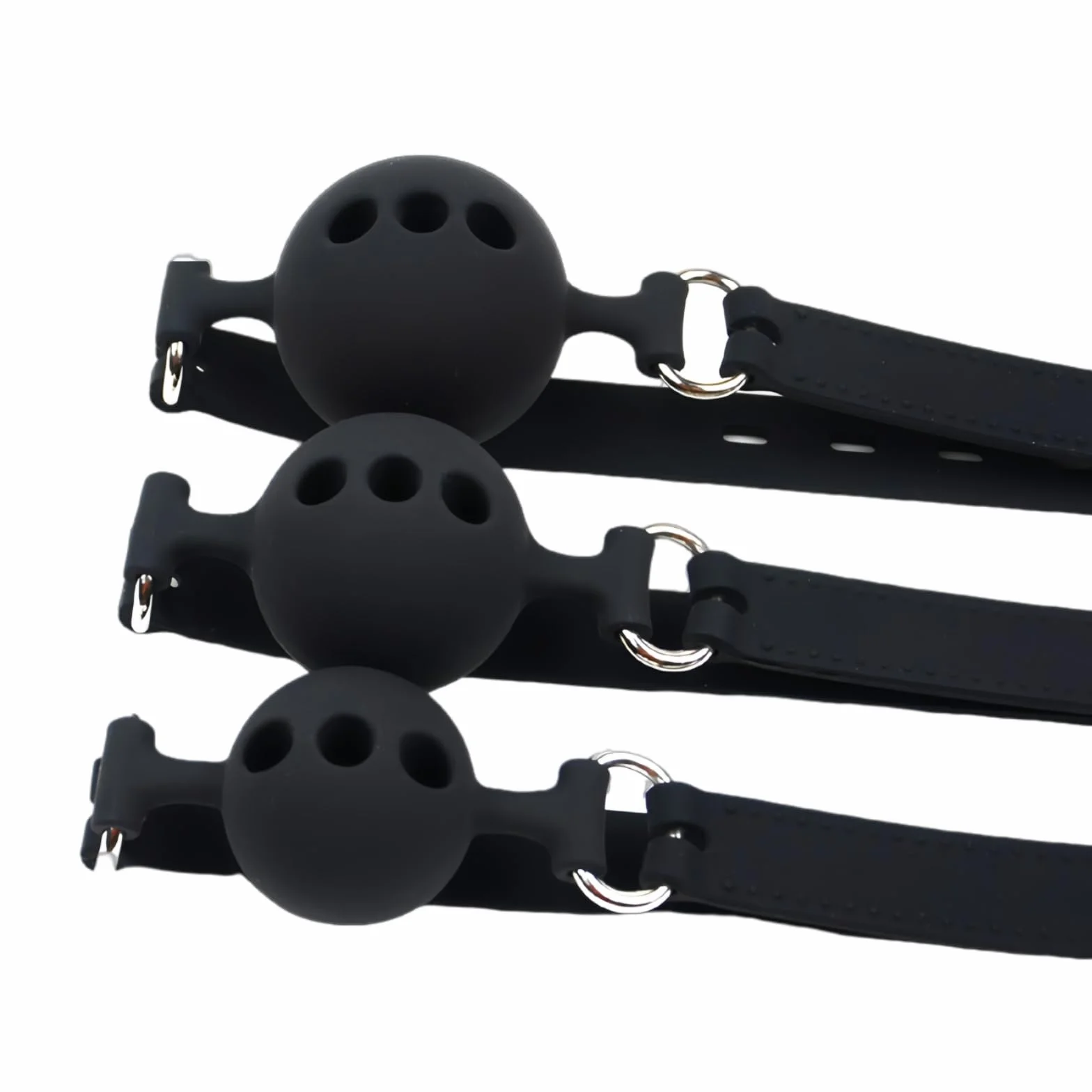 Black Ball Mouth Sports Silicone Traspirante Perforato Gioco di Ruolo Collaborativo