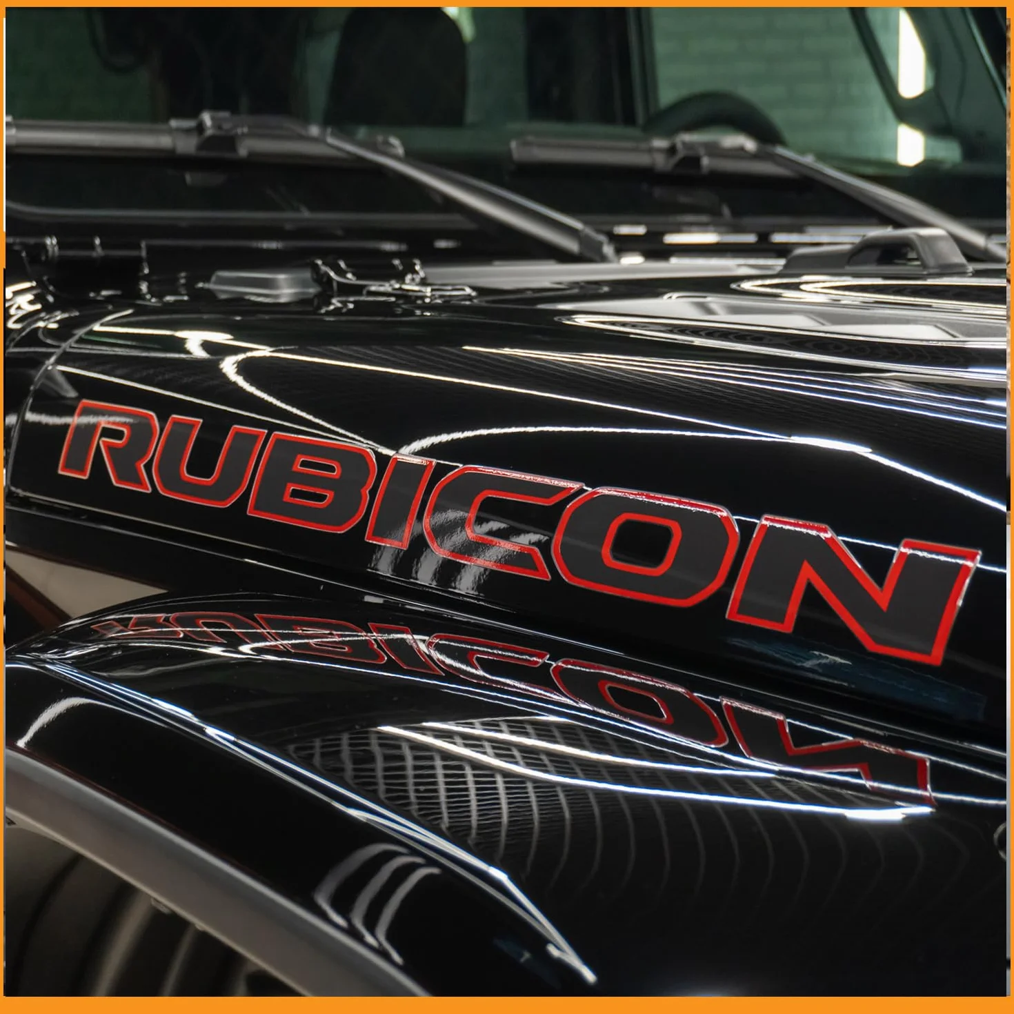 Adesivi Laterali Rubicon per Auto, Rosso e Nero, 62 x 6 cm, 2 Pezzi, TJ