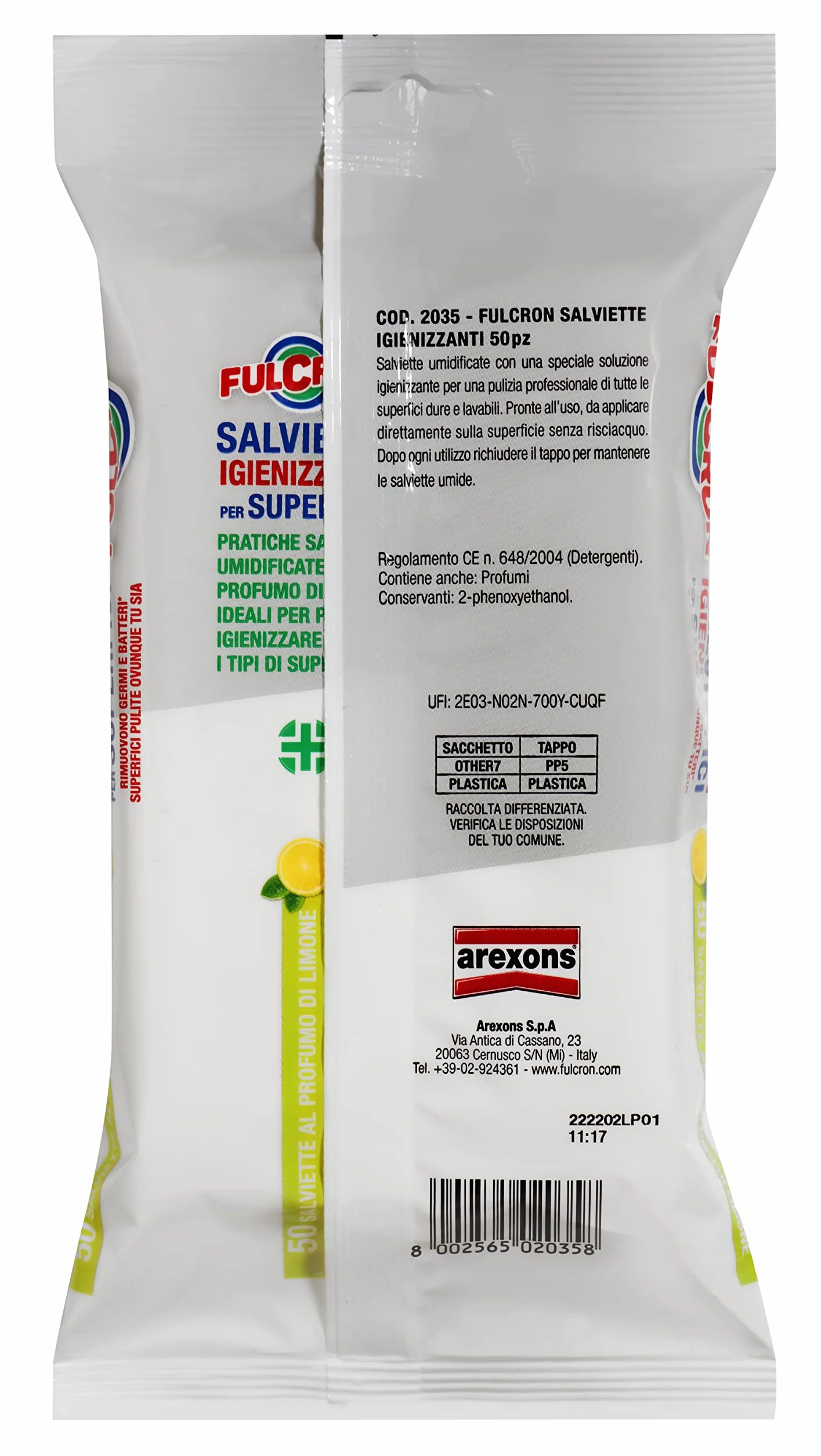 FULCRON Salviettine Igienizzanti Limone