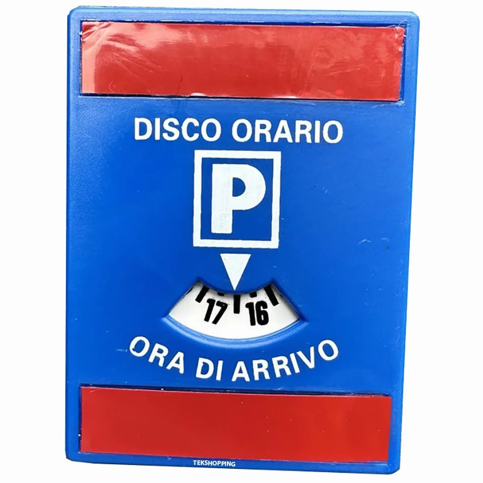 TEKSHOPPING Disco Orario Adesivo 6x8 cm Parchimetro Parcometro Sosta Italiano Timer Parcheggio Auto Camion Camper