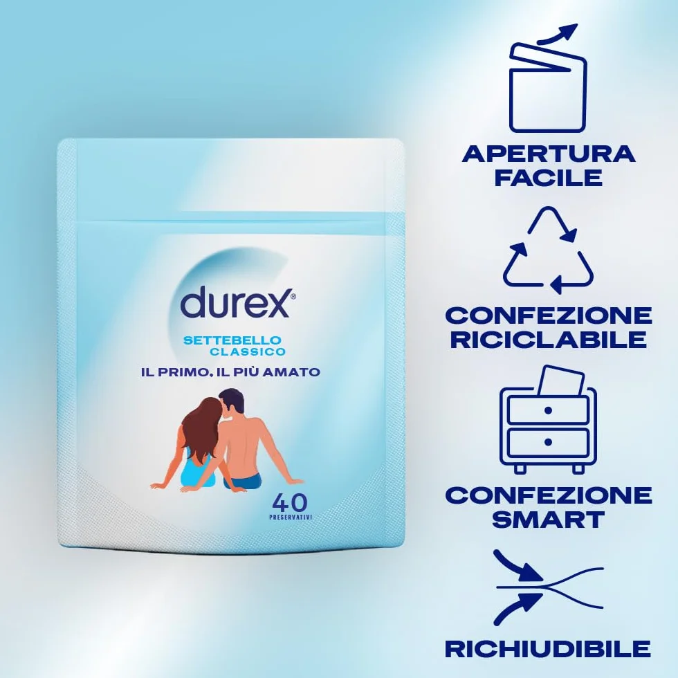 Durex Settebello Classico Preservativi 40 Profilattici