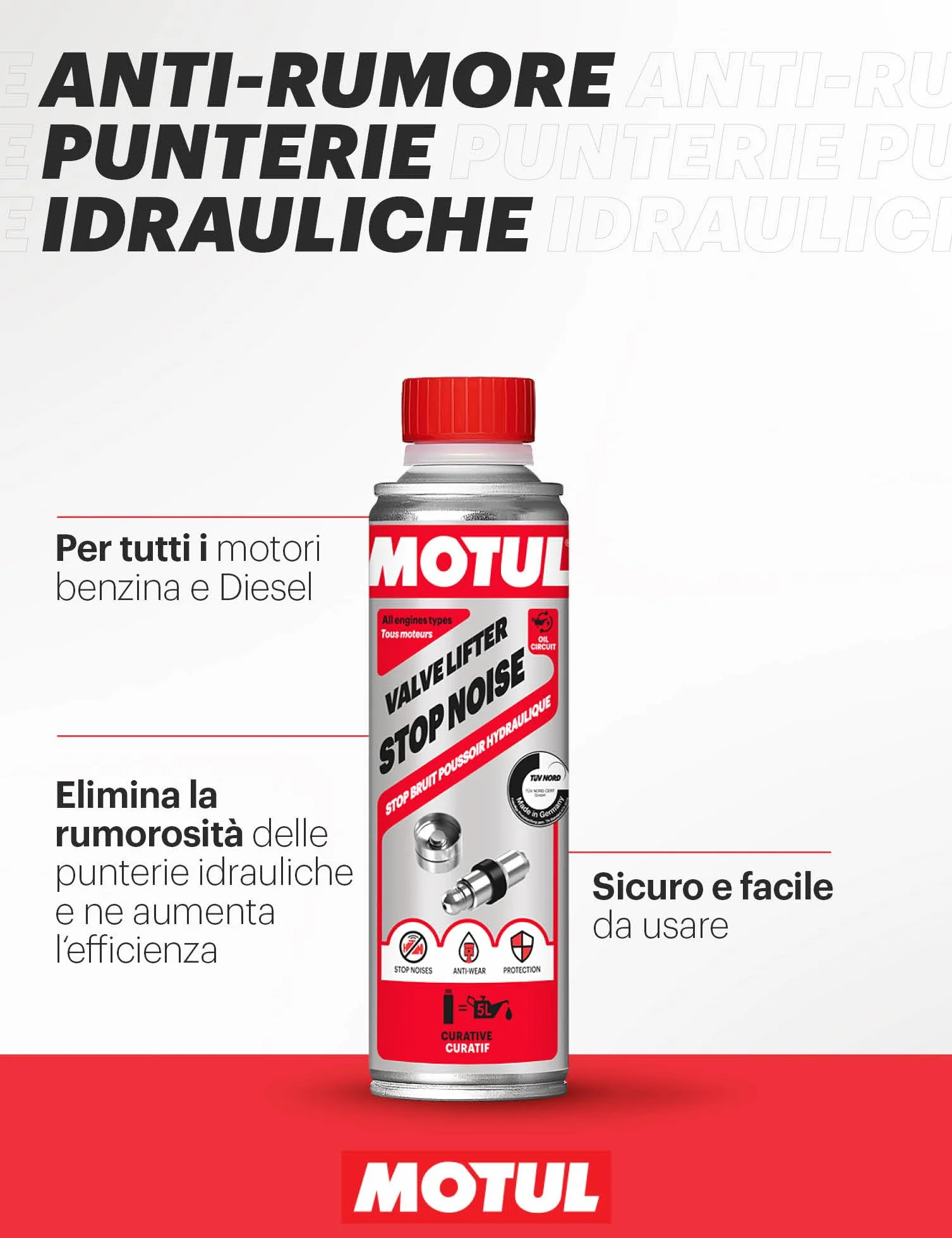Motul Additivo Curativo per Punterie Idrauliche Antirumore Antiusura 300 ml