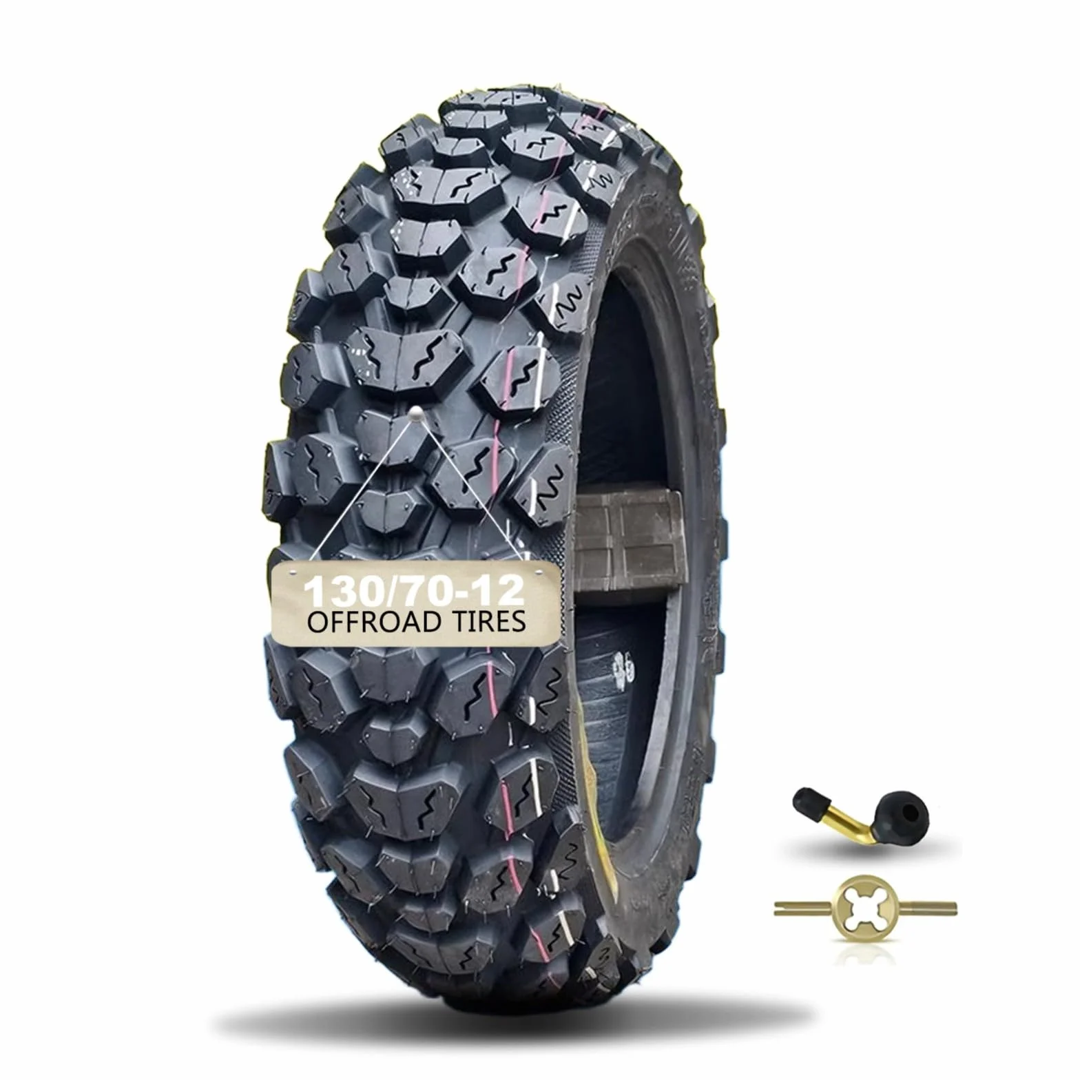 Pneumatico Tubeless per scooter/ciclomotore 130/70-12, cerchio da 12 pollici, 130/70/12 pneumatico resistente all'usura, usato fuoristrada, 6 P.R., 280 kPa, carico massimo 250 kg, 62 J