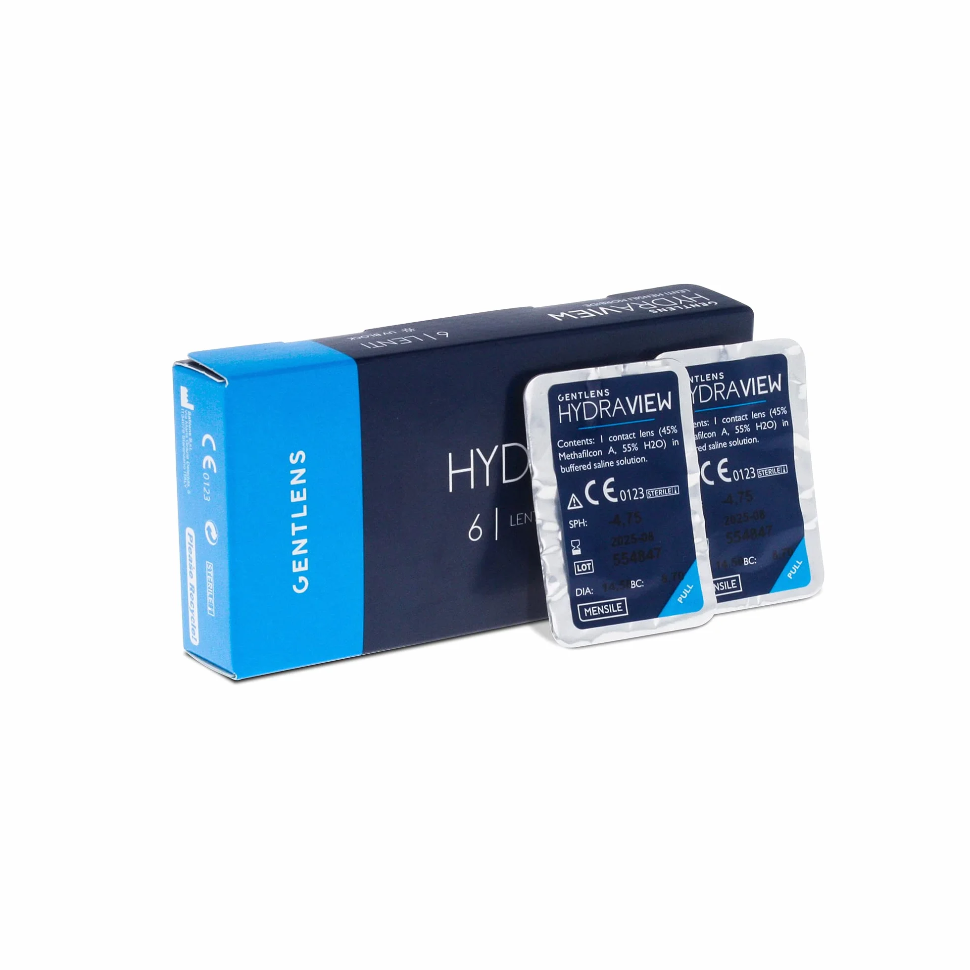 Gentlens HydraView Mensili 6p - Lenti a contatto morbide (-2.00)