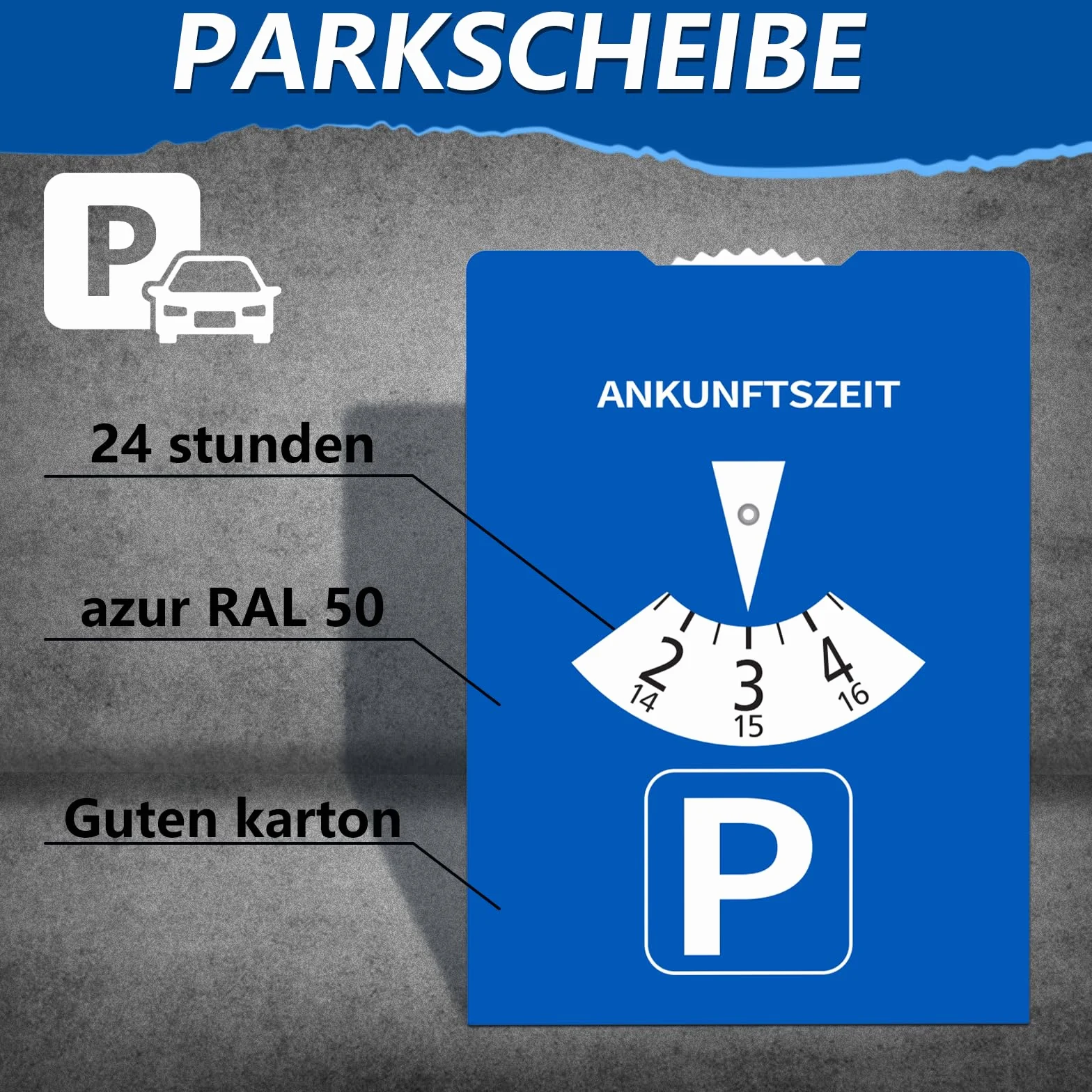kinoco Parkscheibe aus Pappe StVO-konform 11x15 cm