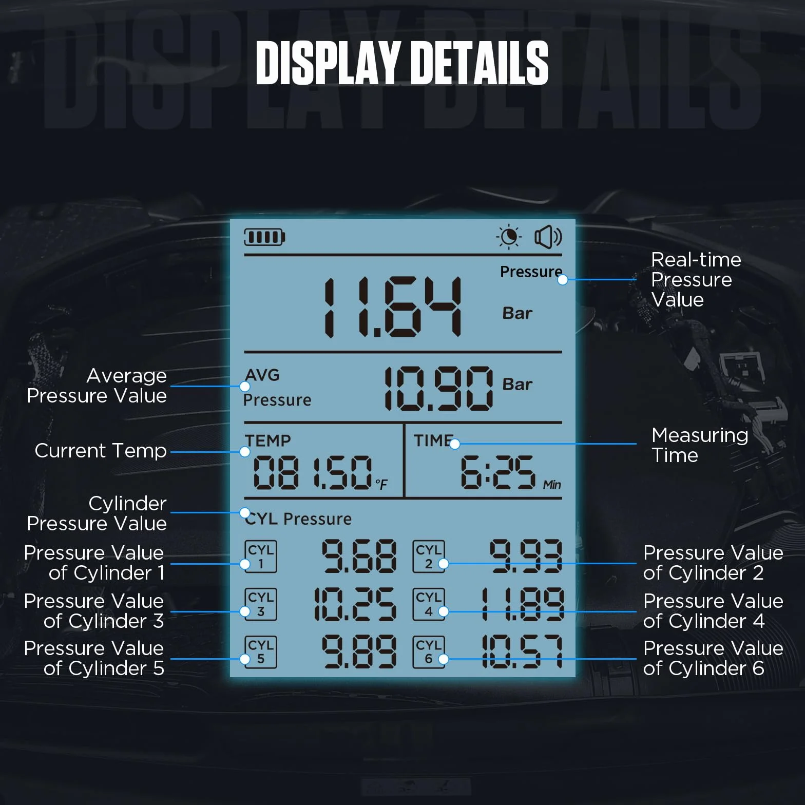 AUTOOL Tester di compressione - Benzina & Diesel Tester di compressione motore (PT610)