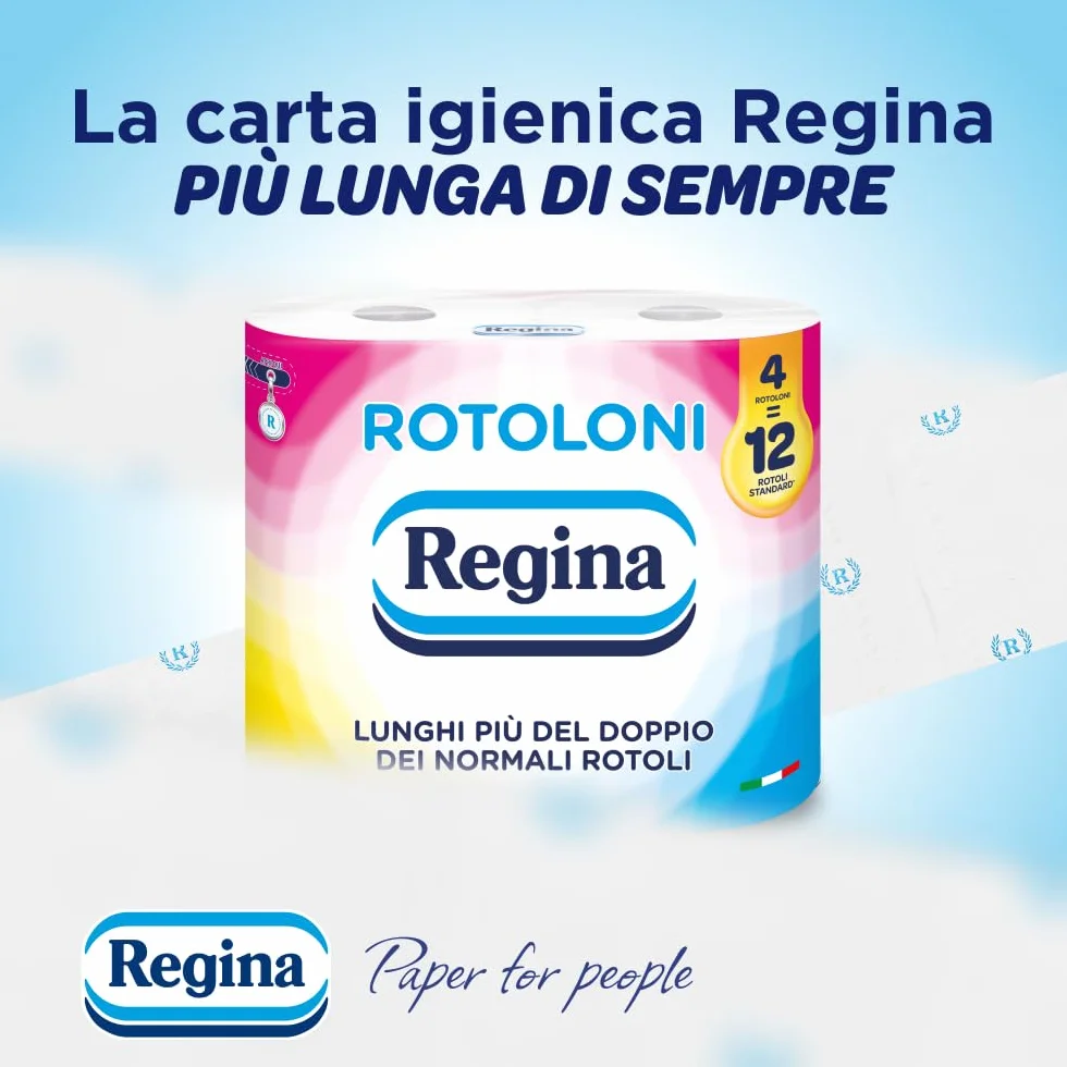 Regina Rotoloni 4 Maxi Rotoli Carta Igienica 500 Fogli 2 Veli FSC