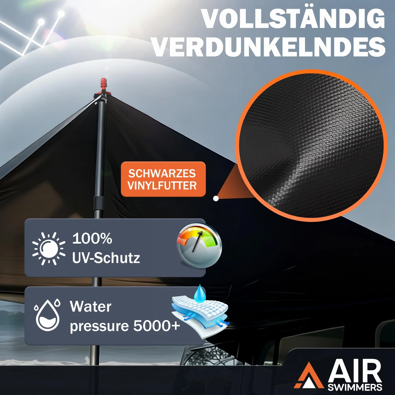 Tendalino Camper Impermeabile Anti UV VW T5 T4 T6 Tenda da Sole per Roulotte Veranda