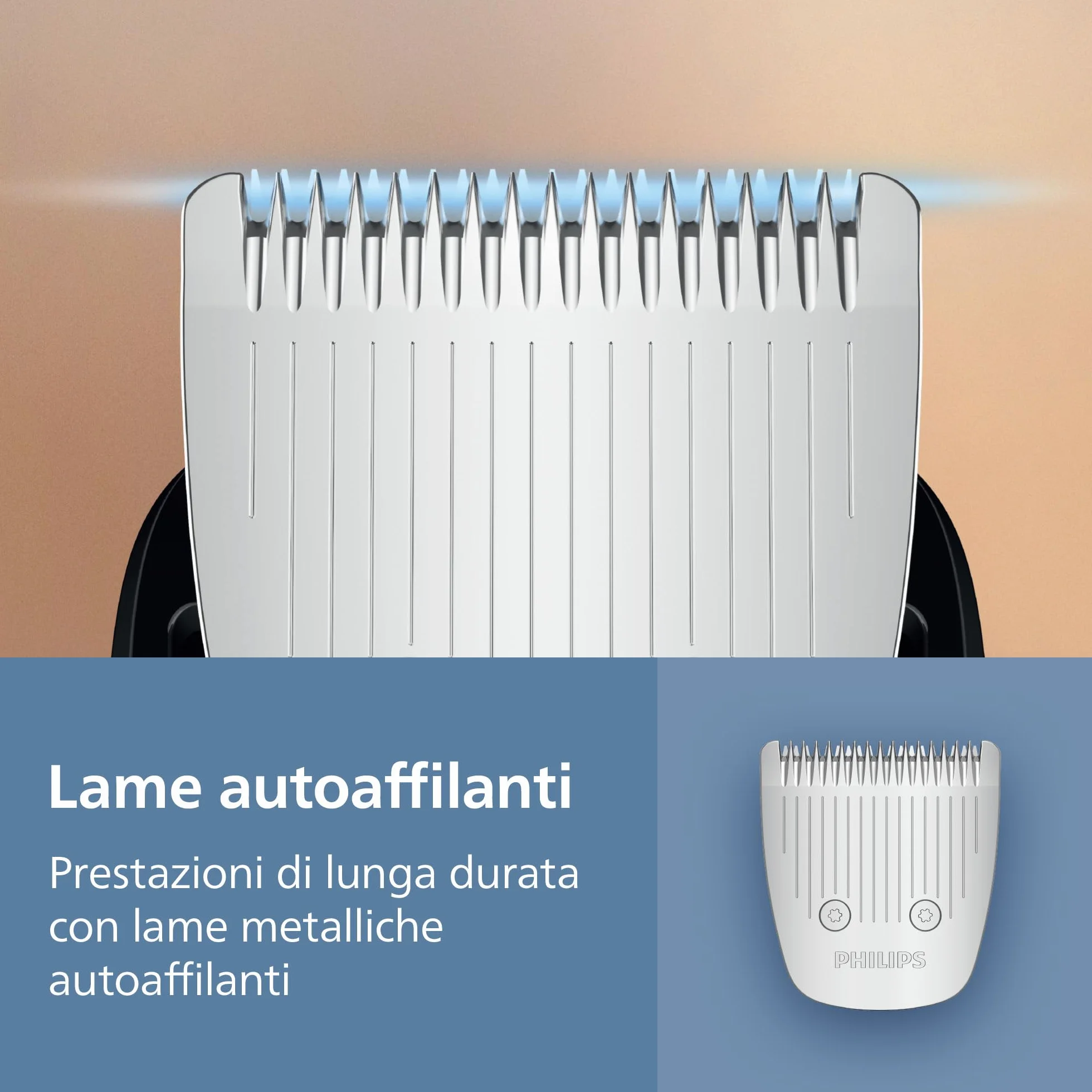 Philips Serie 5000 Regolabarba BT5765/15, Lame in Metallo Autoaffilanti, 40 Impostazioni Lunghezza, BeardSense, Impermeabile