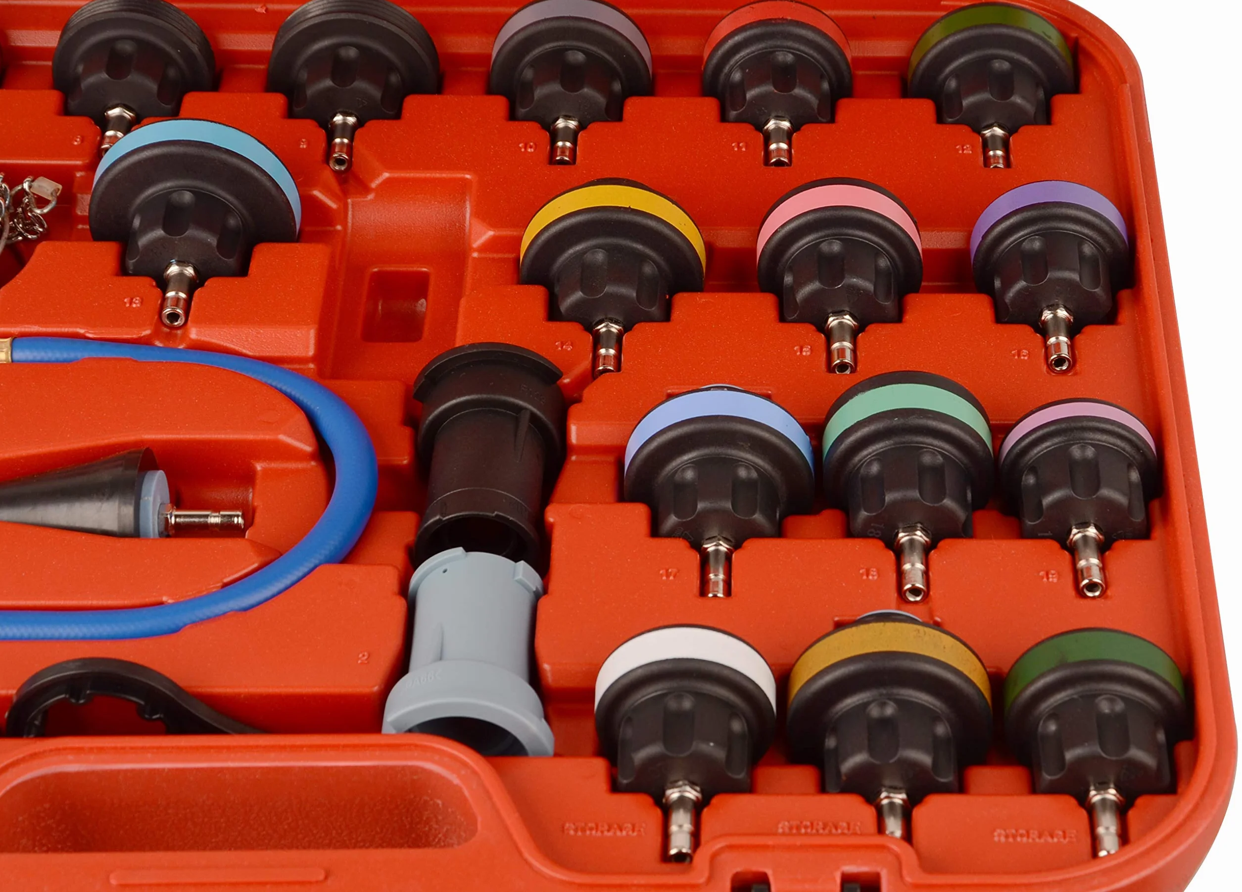 DAYUAN 28 Pezzi Universale Radiatore Pressione Tester Kit per Il Test del Sistema di Raffreddamento, Strumento ad Aria compressa per Auto