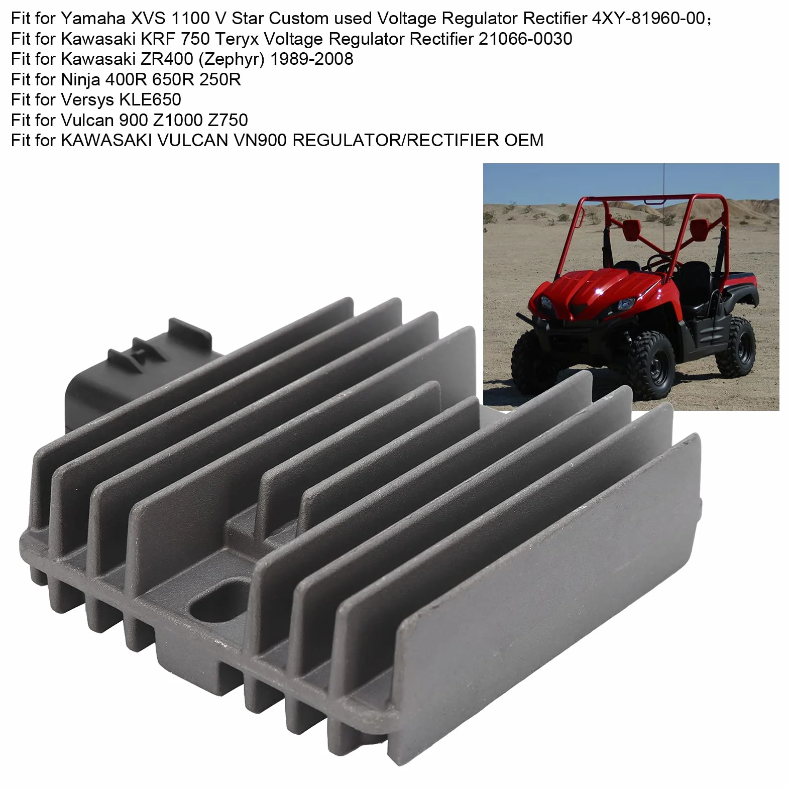 Akozon Regolatore di Tensione, Raddrizzatore di Tensione SH678A‑12 SH678‑11 SH678KA Per Kawasaki KRF 750 Teryx 4X4 Stabilizzatore di Tensione