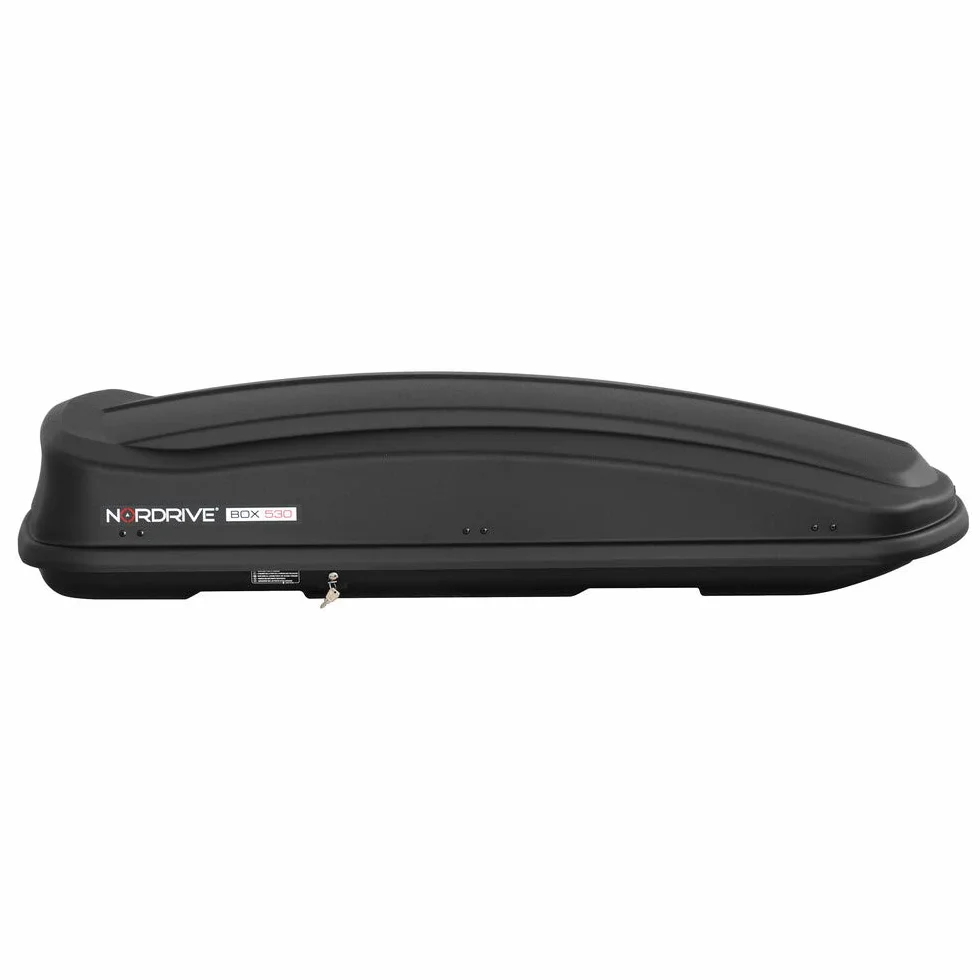 NORDRIVE N60019 Box 530, Box da Tetto per Auto in in ABS, 530 Litri - Nero Goffrato