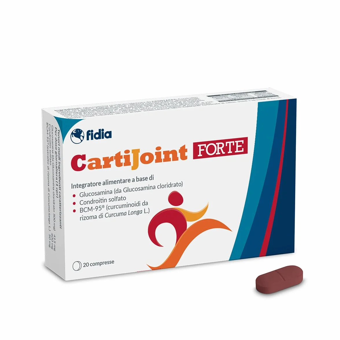 Fidia Farmaceutici CartiJoint FORTE 20 Compresse Integratore Alimentare Articolazioni Senza Glutine Lattosio