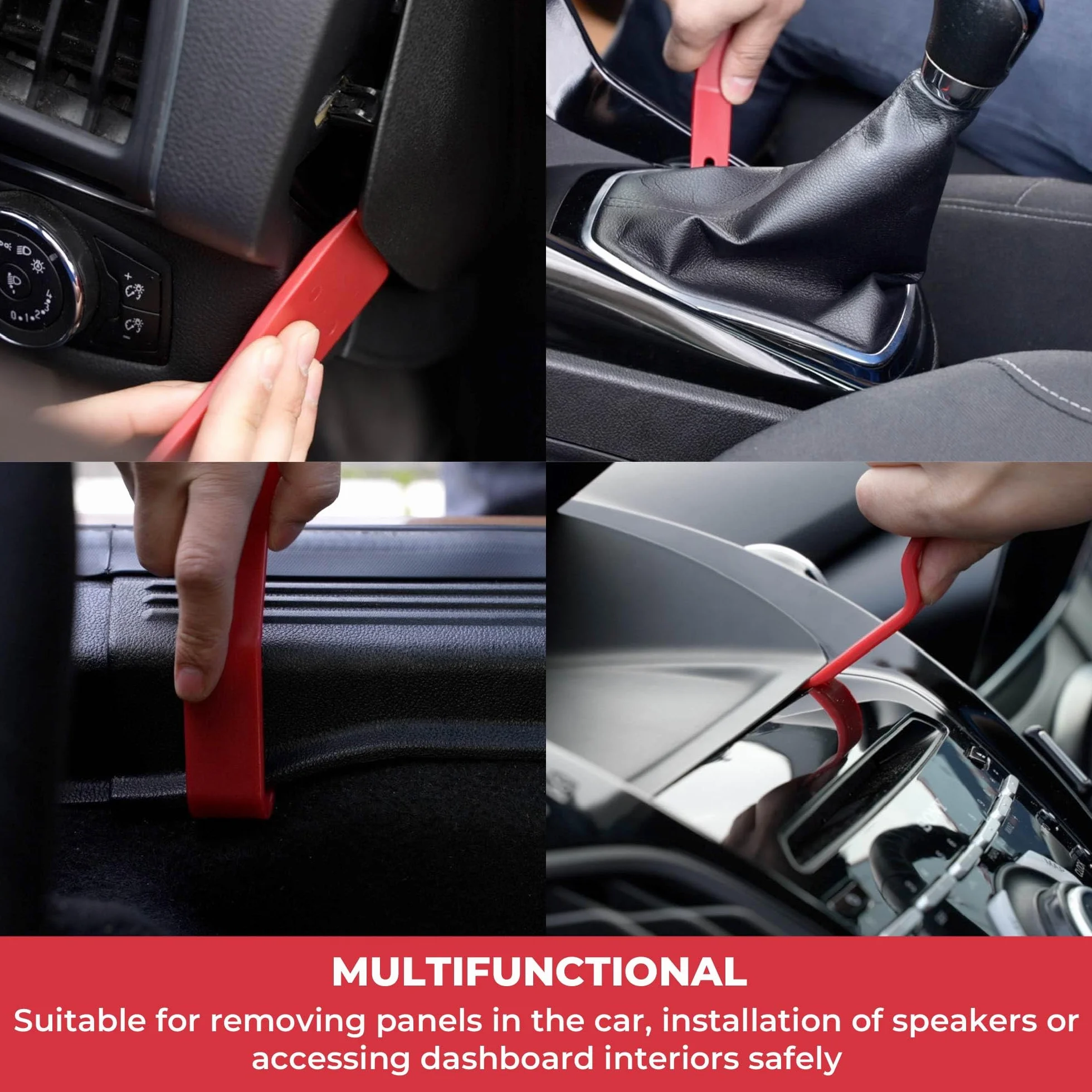GADLANE Kit Smontaggio Plastiche Auto - 8 Pezzi Leve Plastica Smontaggio Auto, Kit Smontaggio Pannelli Auto, Strumenti Rimozione Radio e Console, Nylon Durevole, con Custodia per Auto e Barca