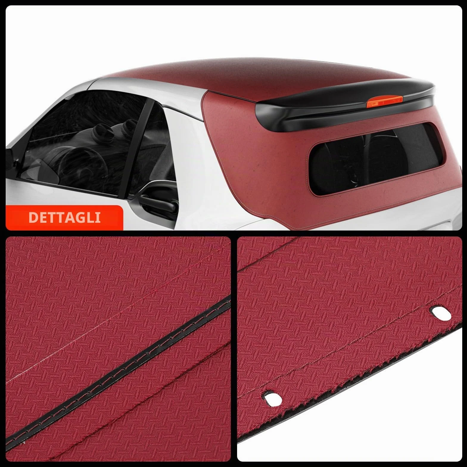 Frankberg Capota convertible Softtop Rojo Compatible con Fortwo Coupé 453 Fortwo cabrio 453 Fortwo cabrio 451 Fortwo Coupé 451 Replace# A45177801753E14