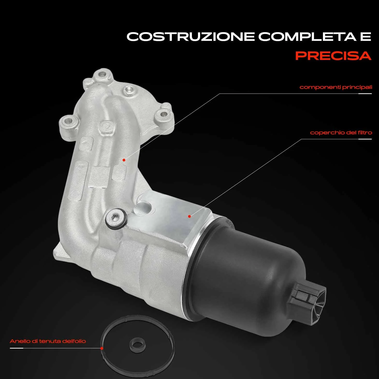 Frankberg Radiatore dell'olio Motore Alloggiamento filtro olio Benzina Compatibile 207 307 C2 C3 C4 Coupé Bipper
