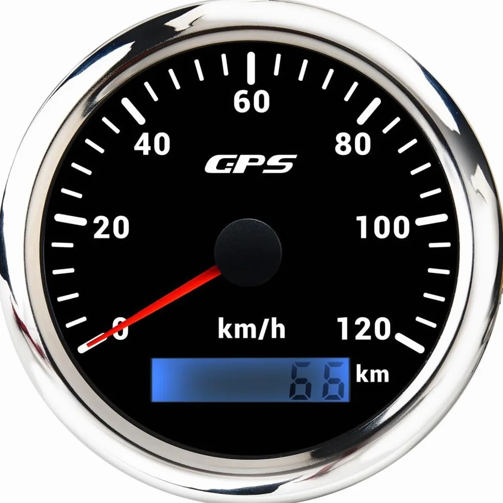 Tachimetro GPS da 85 mm, contachilometri 0-120 km/H, impermeabile, IP67, 7 colori, per auto, barca, yacht, 12 V/24 V