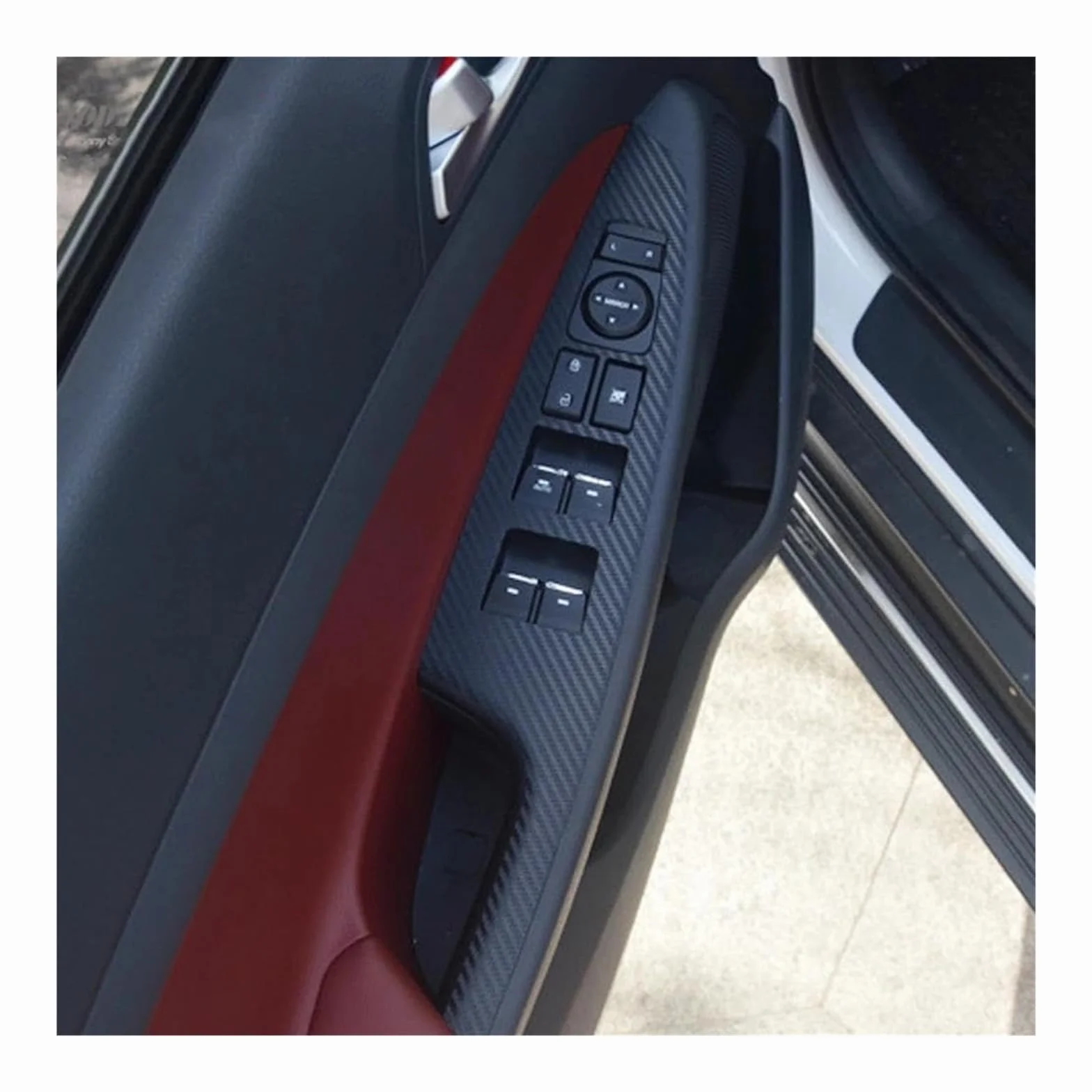 Accessori Tuning Kit per Hyundai per Tucson 2015-2018 4 Adesivi Fibra Carbonio per Pannello Controllo Sollevatore Finestrini