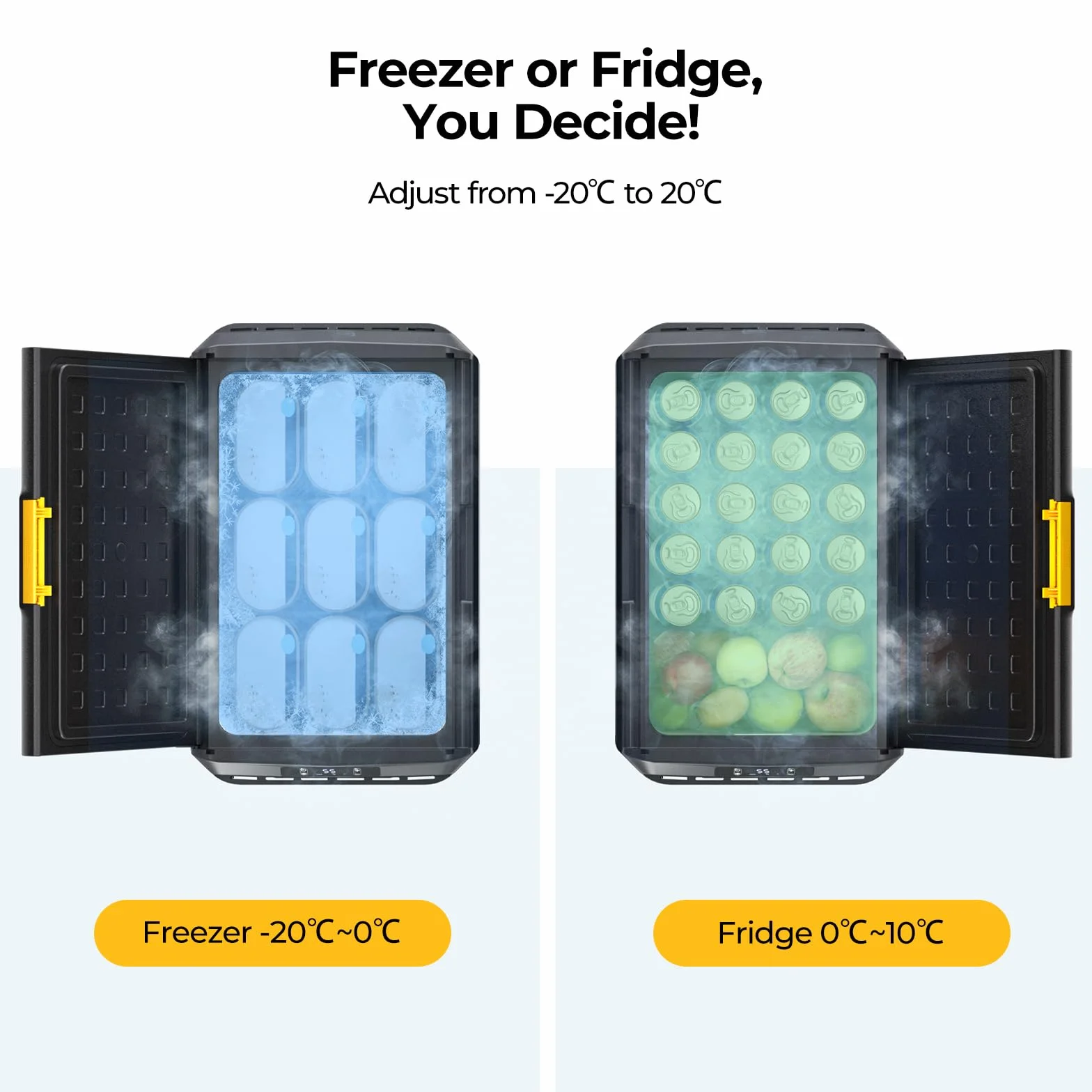 BougeRV CRS 50L compressore frigo box 12 V/24 V 230 V con controllo APP cestino integrato portatile per auto, congelatore, campeggio, frigorifero, elettrico, IPX4, impermeabile, per viaggi, barca