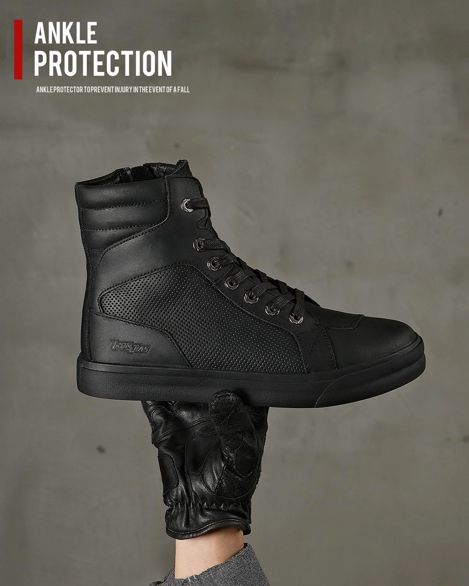 Scarpe da Moto in Pelle da Uomo, Stivali da Moto retrò, Scarpe da Ginnastica da Moto Traspiranti Casual, Cerniera del Cambio, Suola Antiscivolo Marrone 40-46