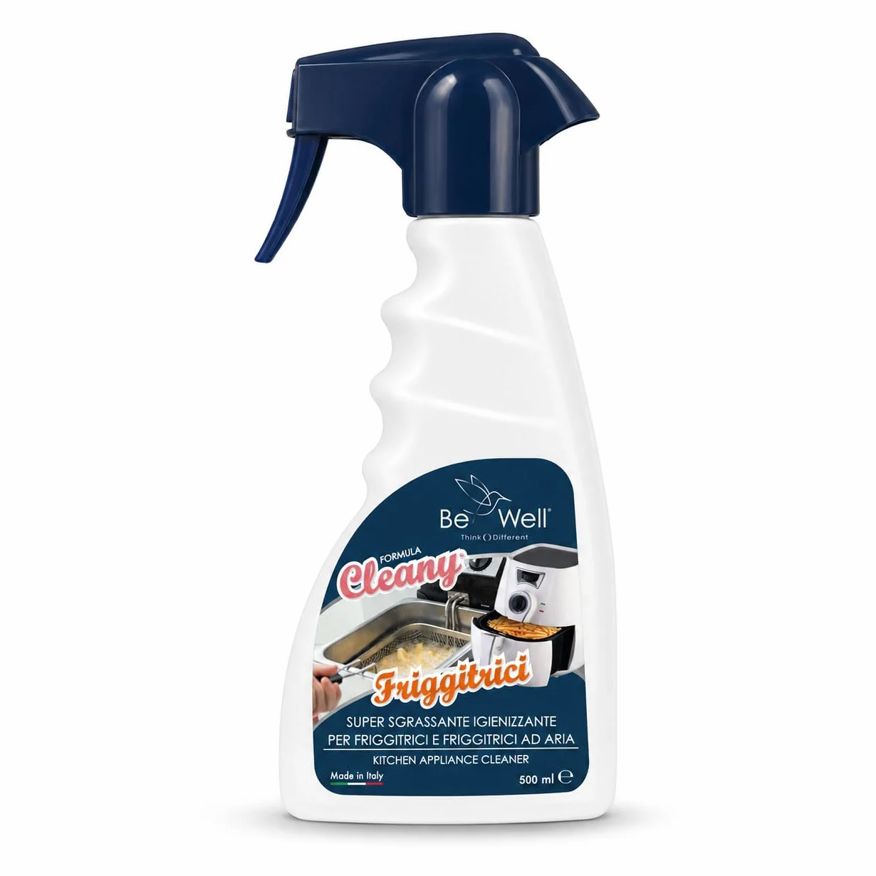 CLEANY Detergente Professionale Spray per Friggitrici, Sgrassante Igienizzante, 500 ml, Made in Italy