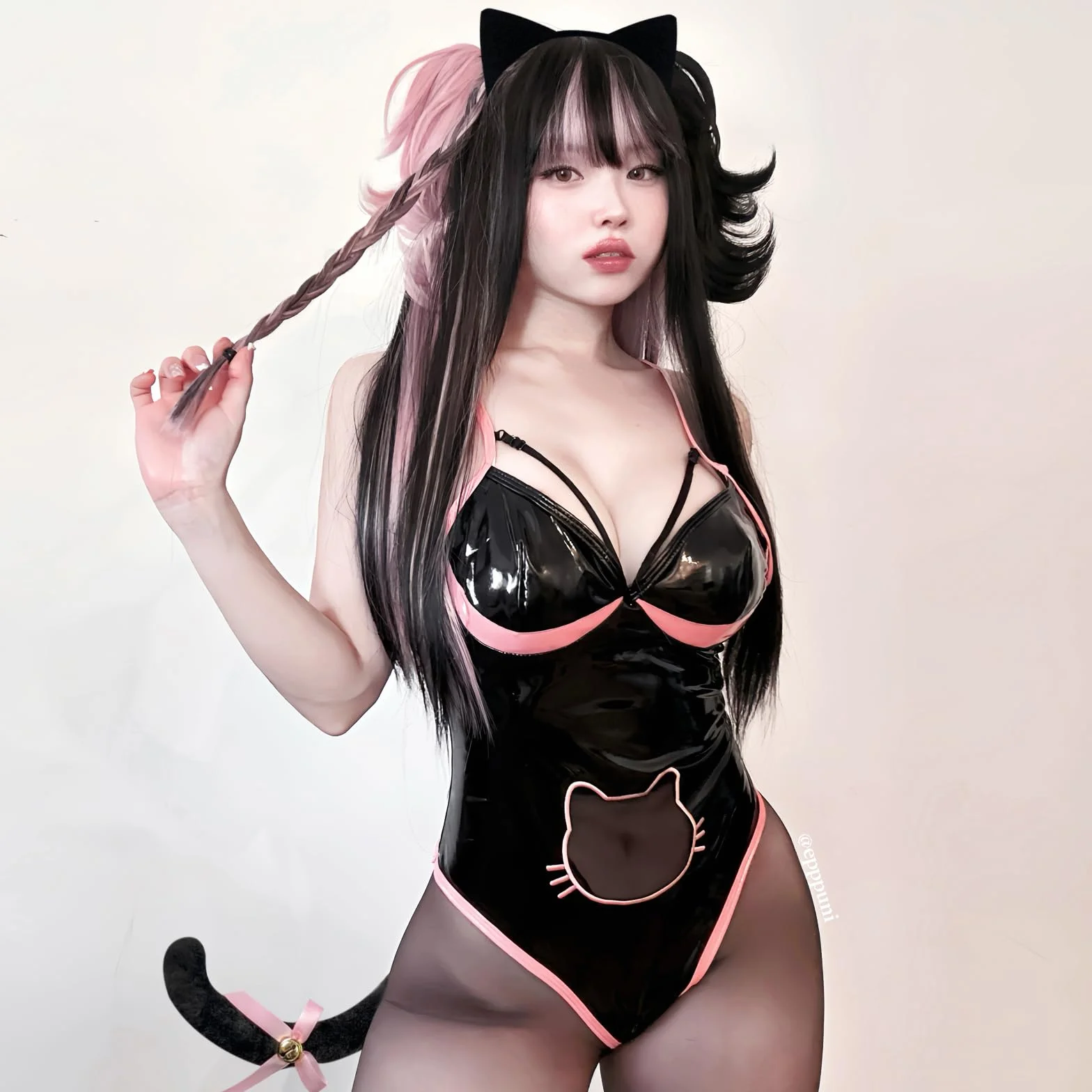 KORURACLUB Body Sexy per Gatti Cosplay Donne Halloween Lingerie Nero L
