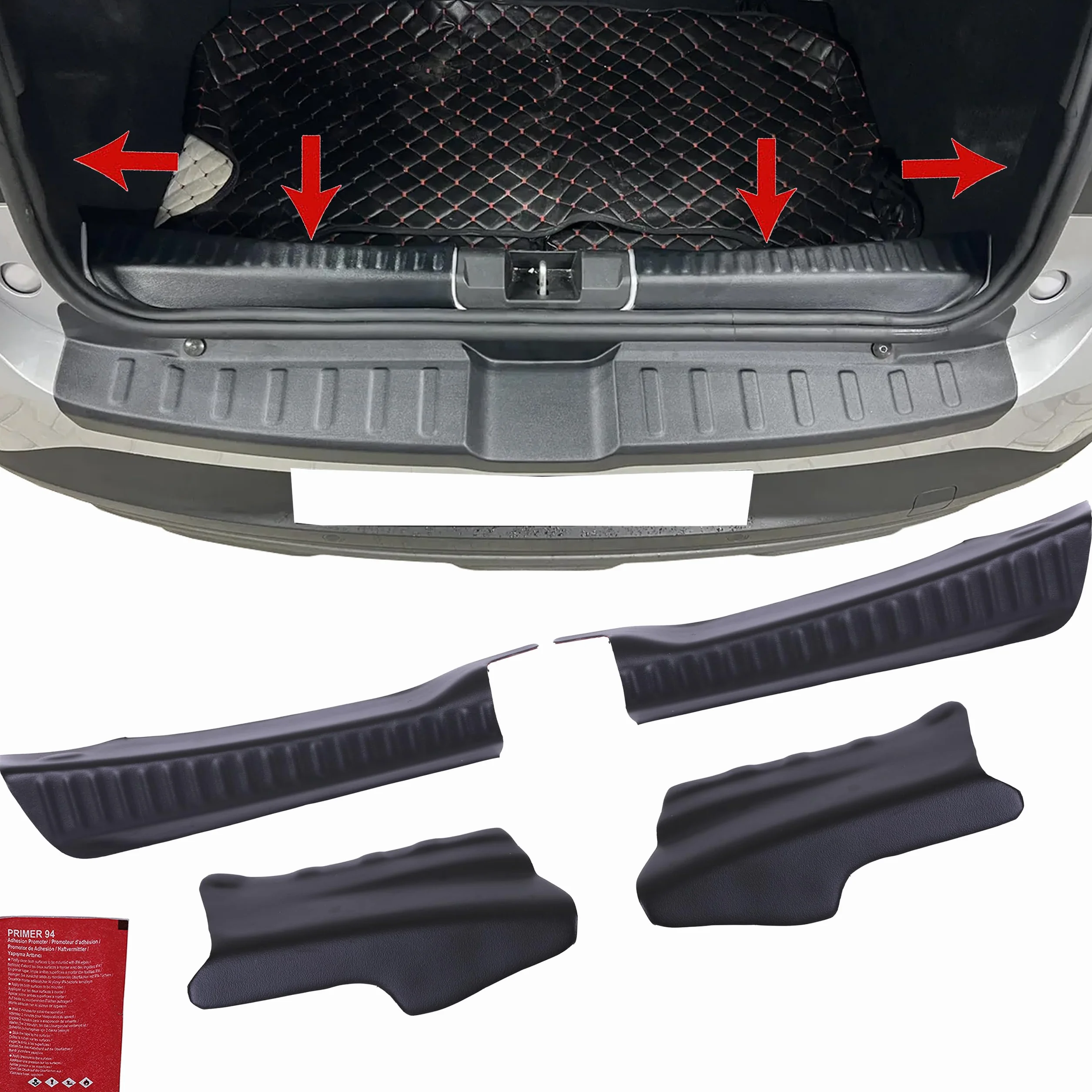 INLY 4 TLG protezione interna paraurti in plastica ABS compatibile con Sandero (dal 2021) Nero