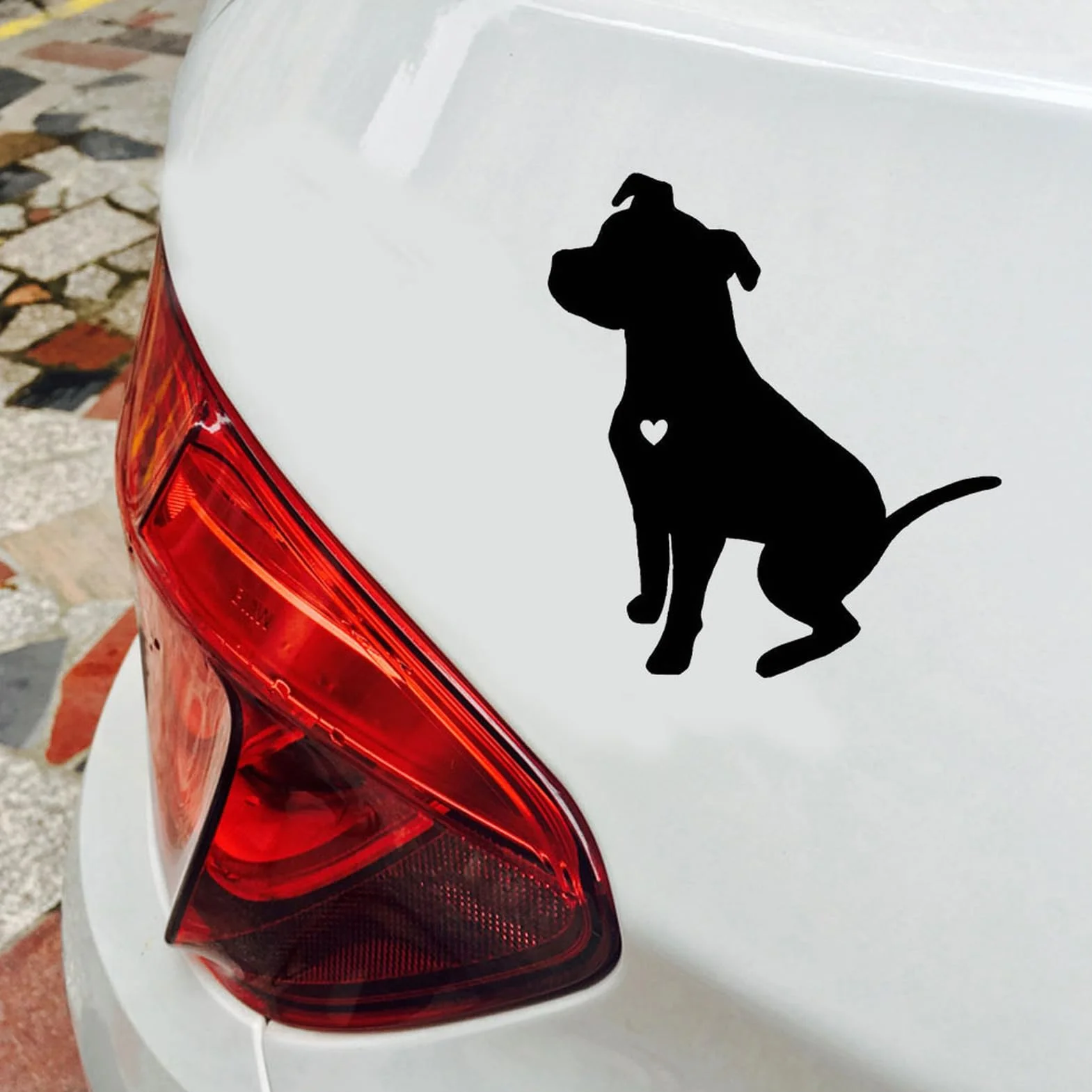 Adesivo riflettente per auto con cane pitbull in PET