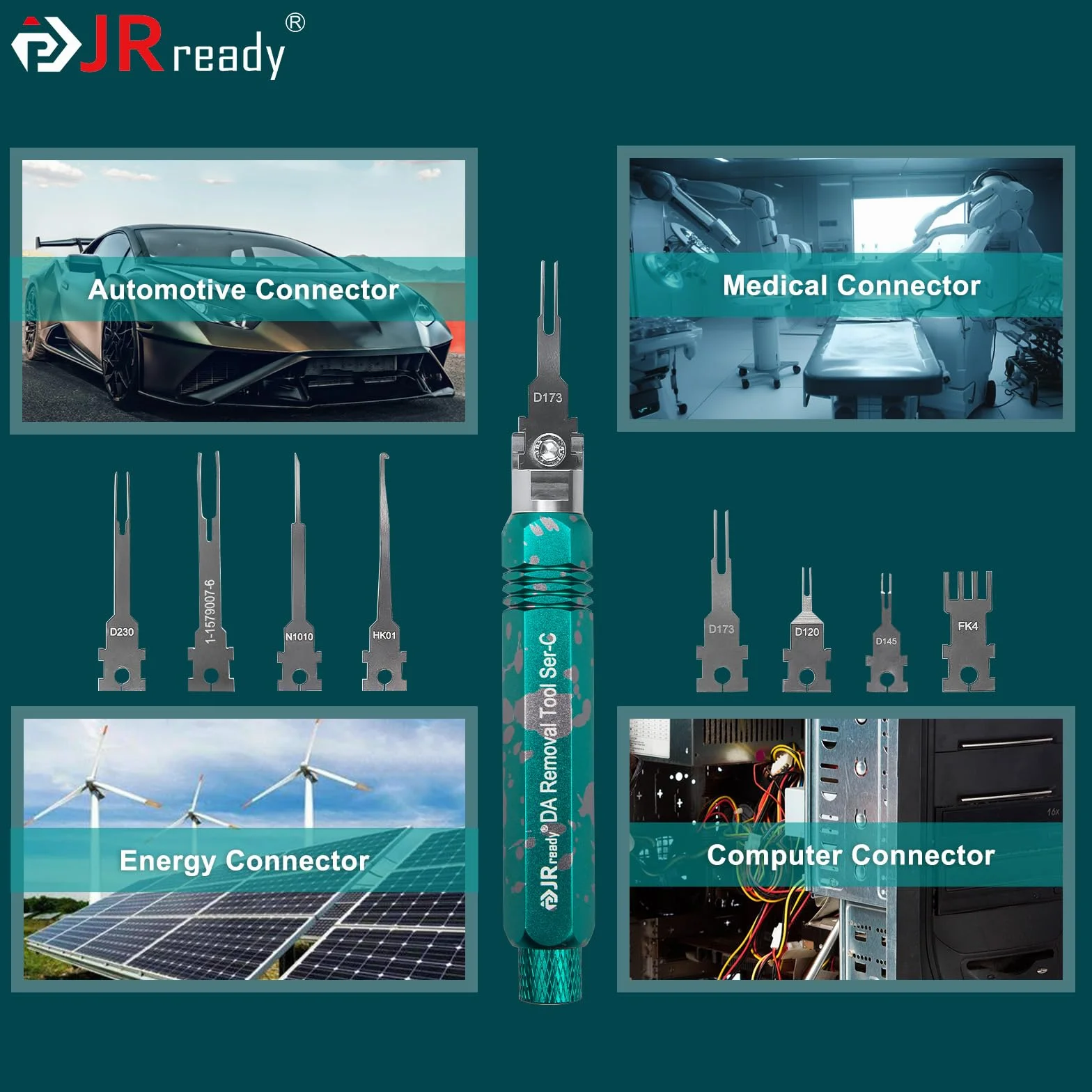 JRready ST5255-08 Strumento di Sblocco Automotive Connector Kit 8 Pezzi Terminal Removal Tool