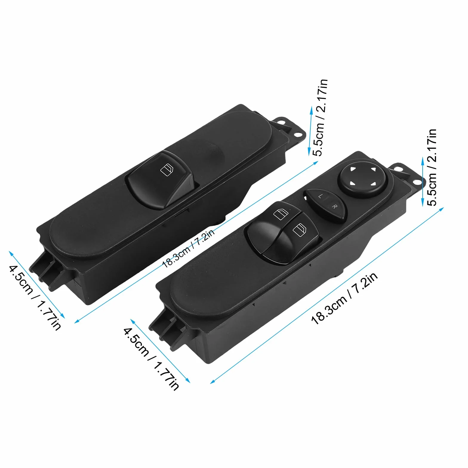 2 interruttori alzacristalli anteriori sinistro e destro, compatibili con Mercedes-Benz Sprinter B906 A9065451213, A9065450913, interruttore alzacristalli Interruttore di comando finestra