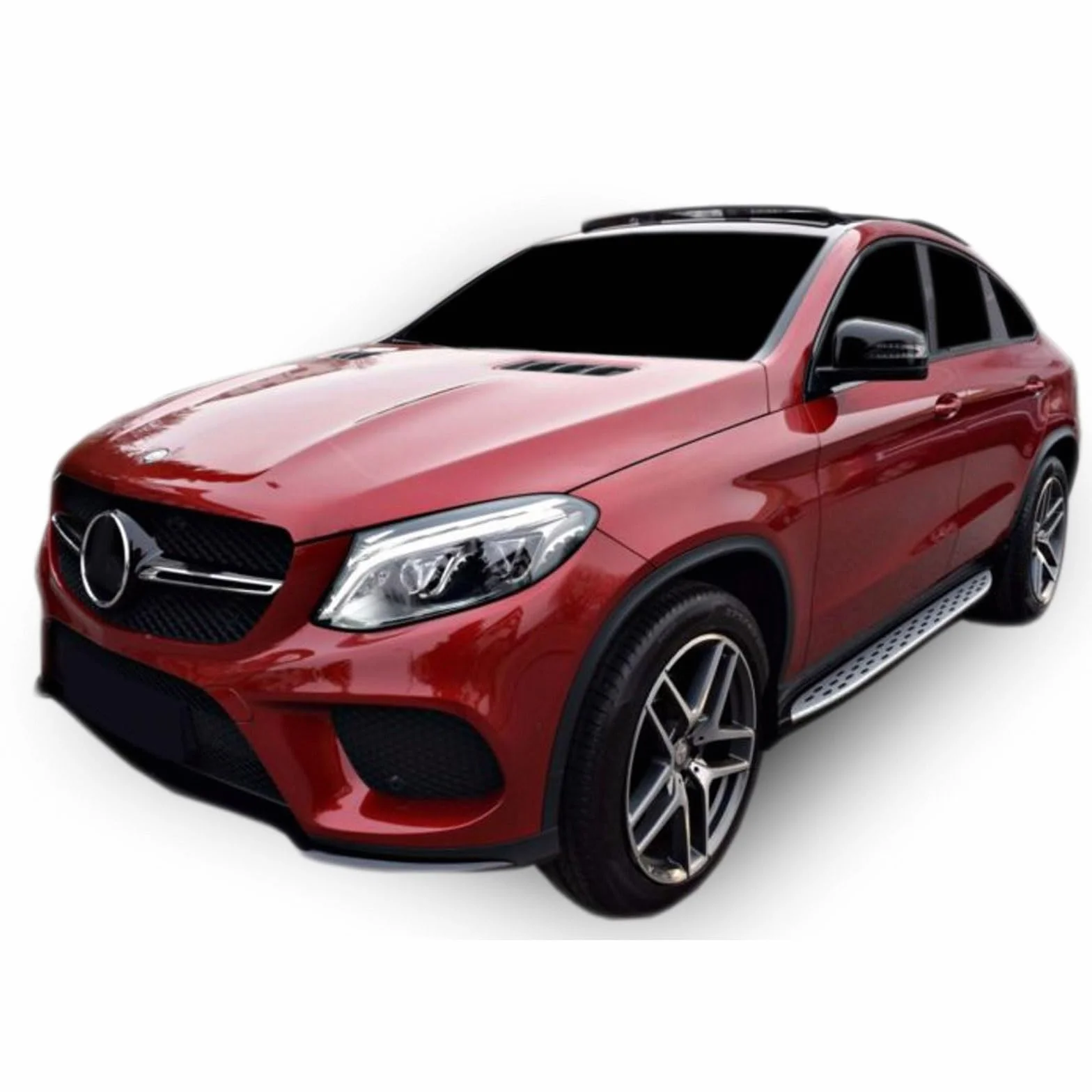 J&J AUTOMOTIVE Pedane Laterali per Mercedes GLE Coupe C292 2016-2019, Sottoporta Minigonne in Alluminio e Plastica ABS, Set Completo con Materiale di Montaggio Incluso