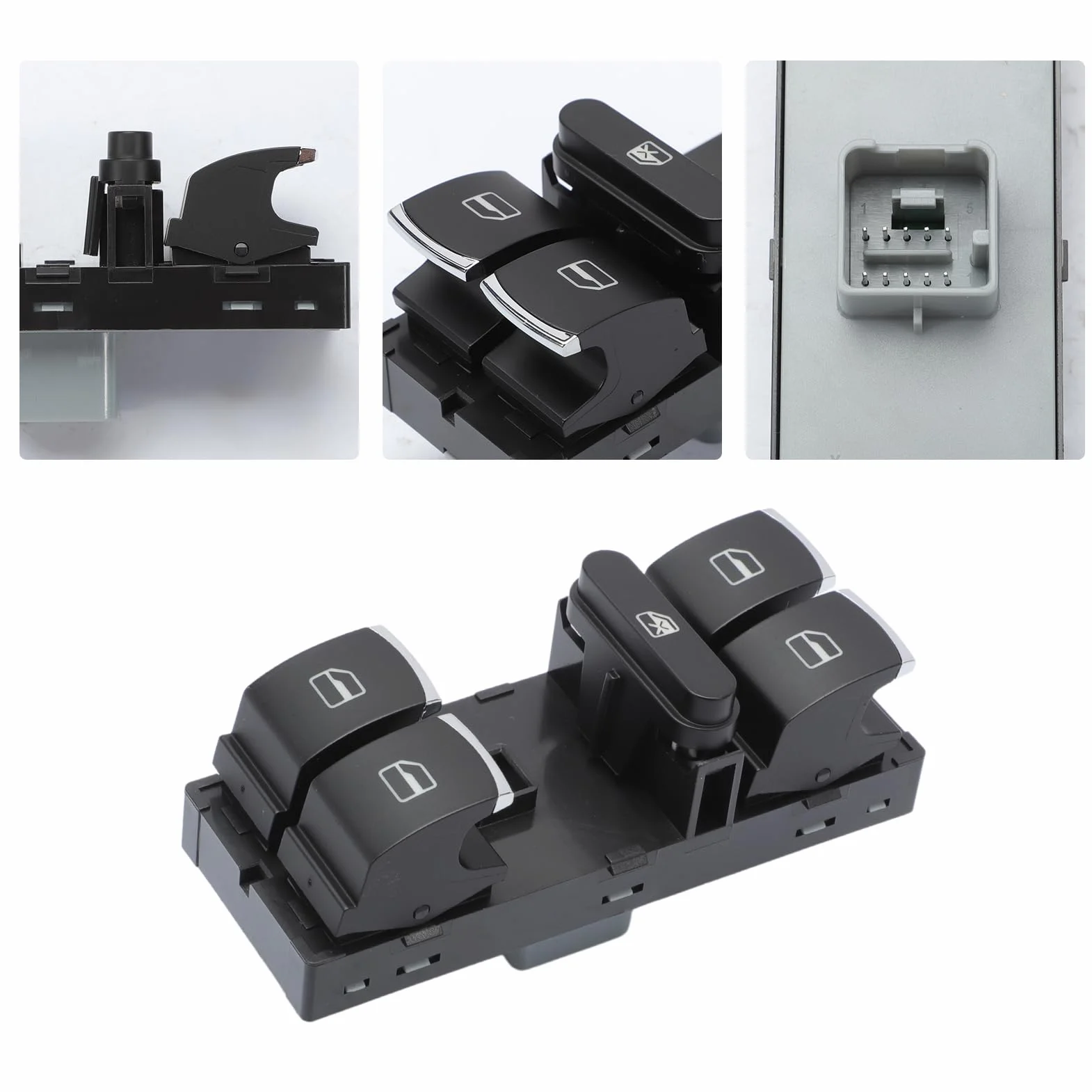 Interruttore Pulsantiera Alzacristalli per Golf 6 Je-tta 5ND959857,Electric Power Pulsante Interruttore Finestra per Polo Passat Caddy Tiguan Touran 5K4959857