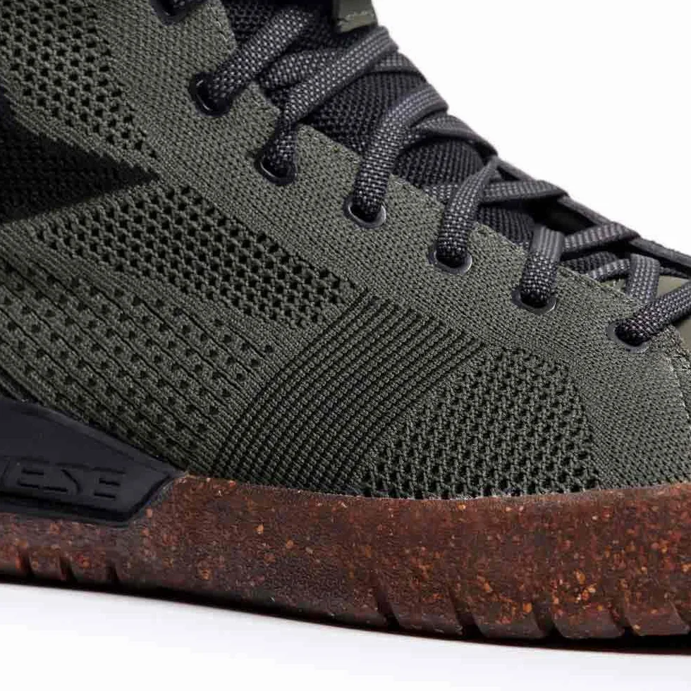 Dainese - Metractive Air Shoes, Scarpe Moto Leggere e Traspiranti con Tomaia in Knit, Suola Asimmetrica per Grip Ottimale, Rinforzi Protettivi e Soletta Ammortizzata, Verde/Nero